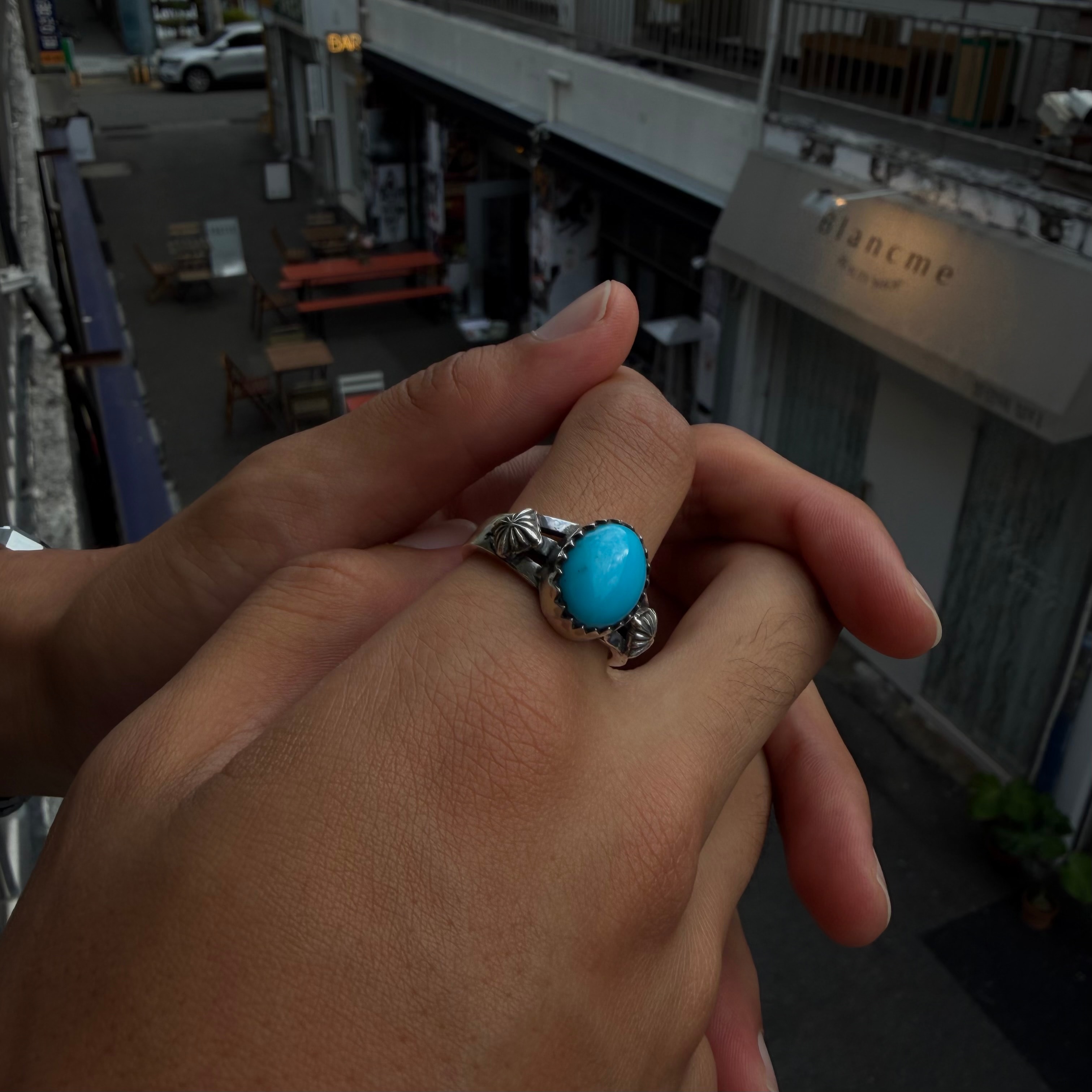 Turquoise concho ring