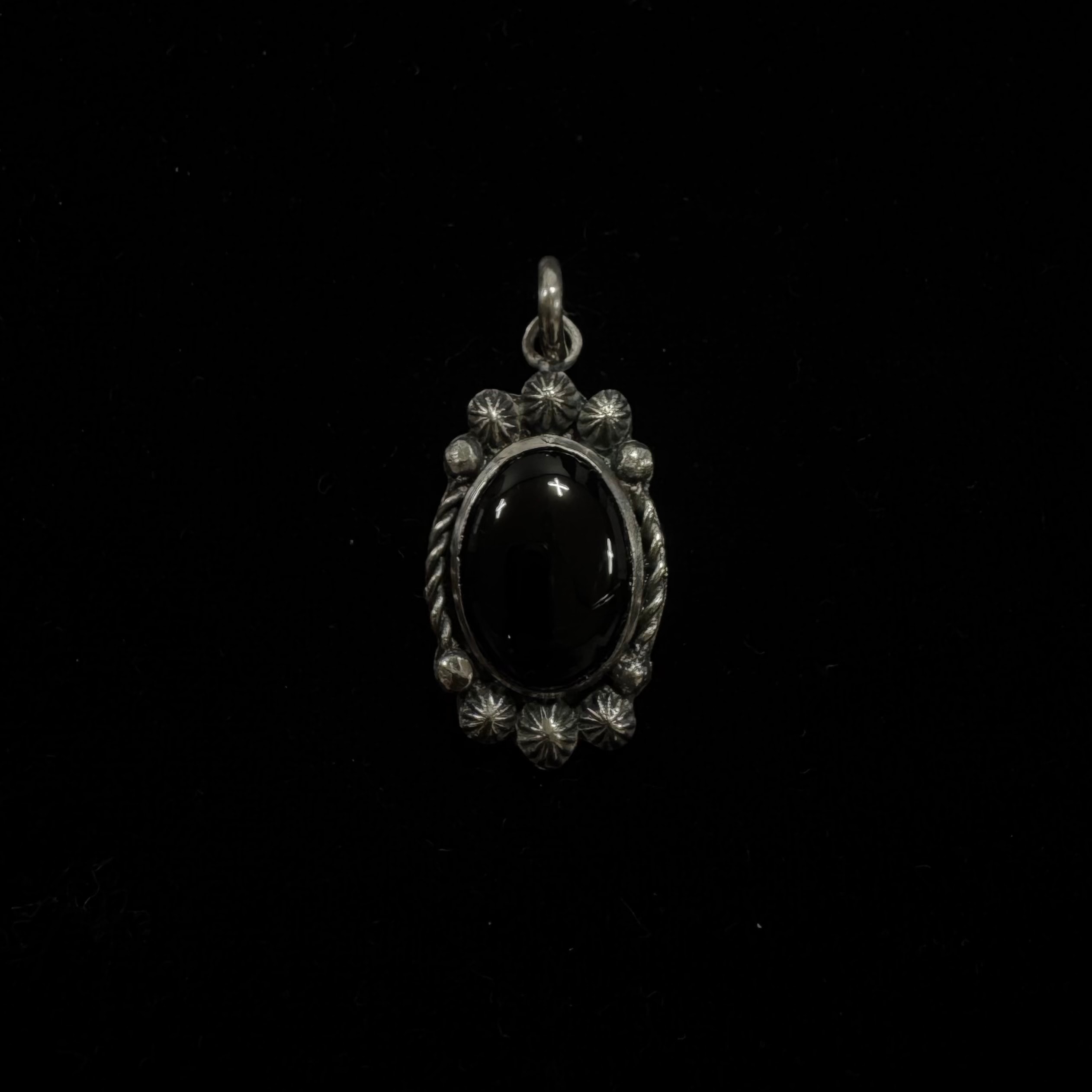 Natural onyx concho pendant