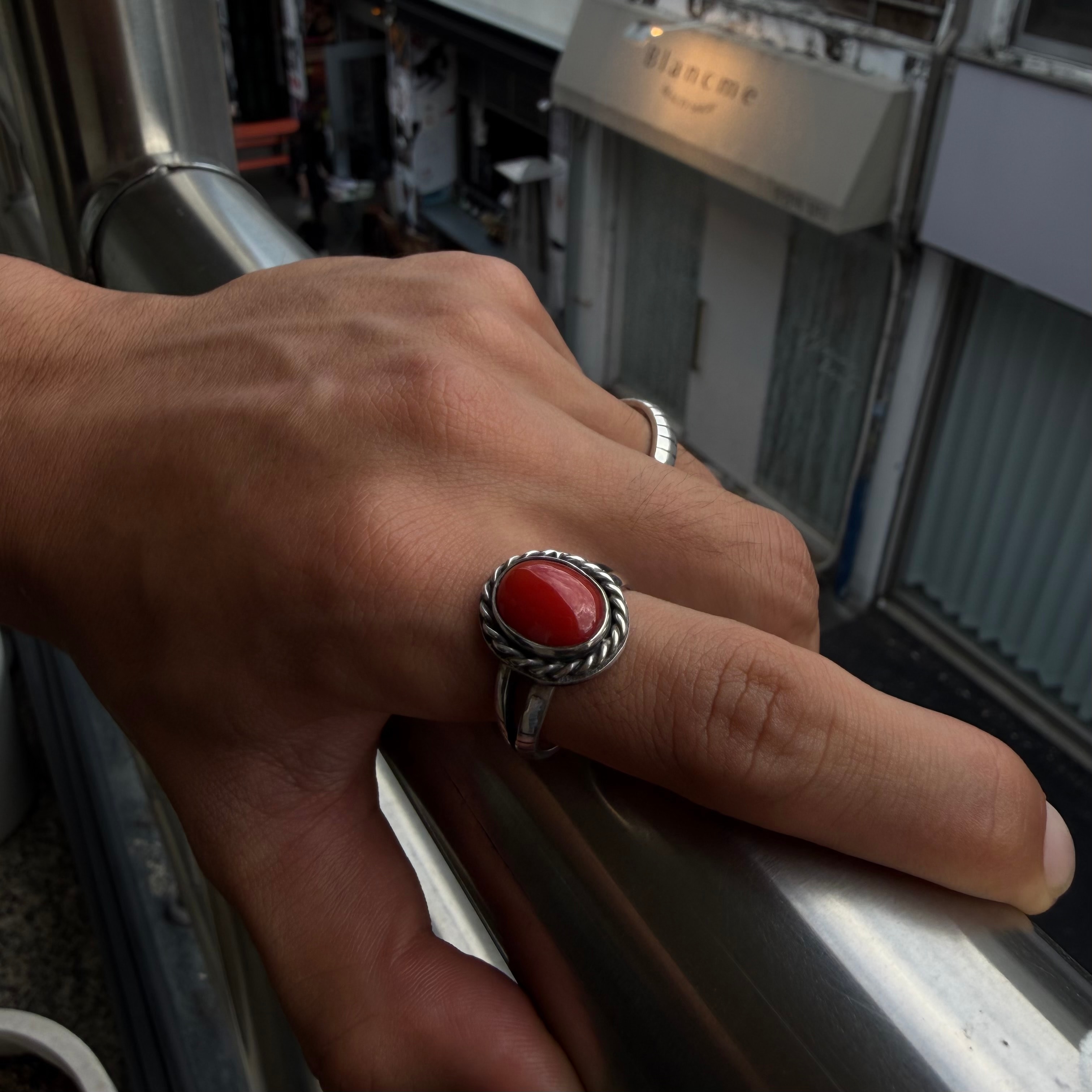 Natural coral ring 20.5