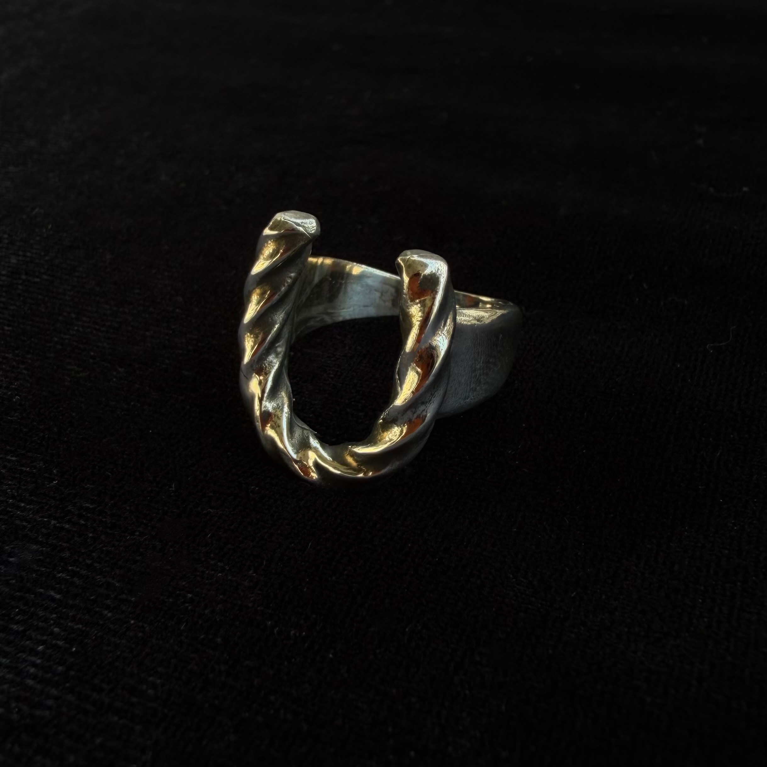 Twisted horseshoe ring