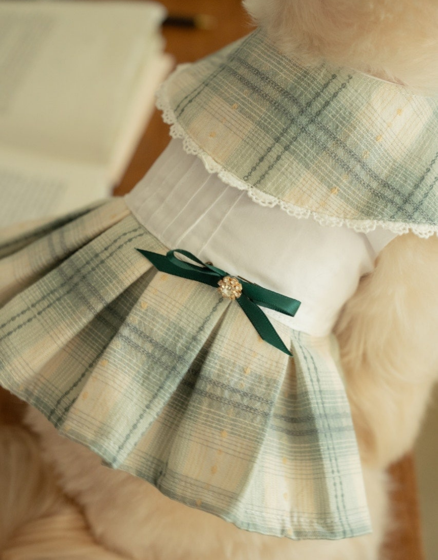 preppy checkered dress (프레피 체크 원피스)- 그린
