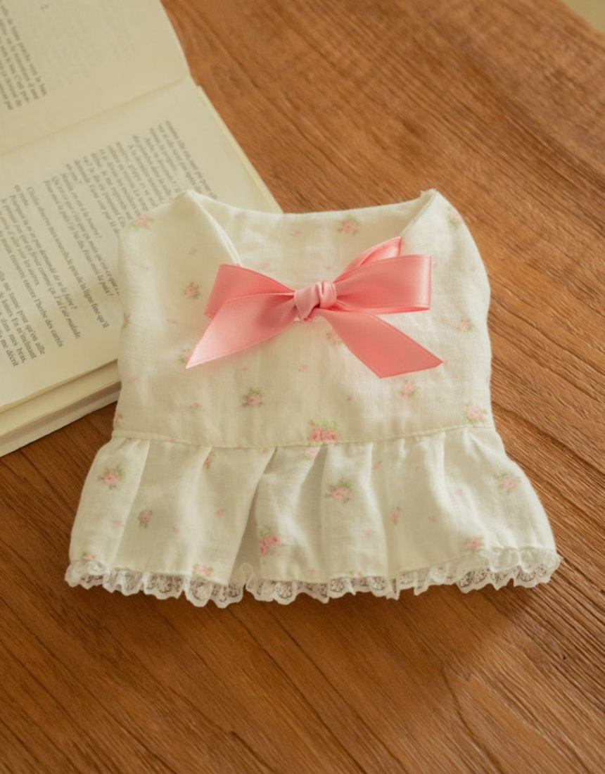 (2차 재입고)Mini Rose Gauze Crop - T (미니 로제 거즈 크롭티)