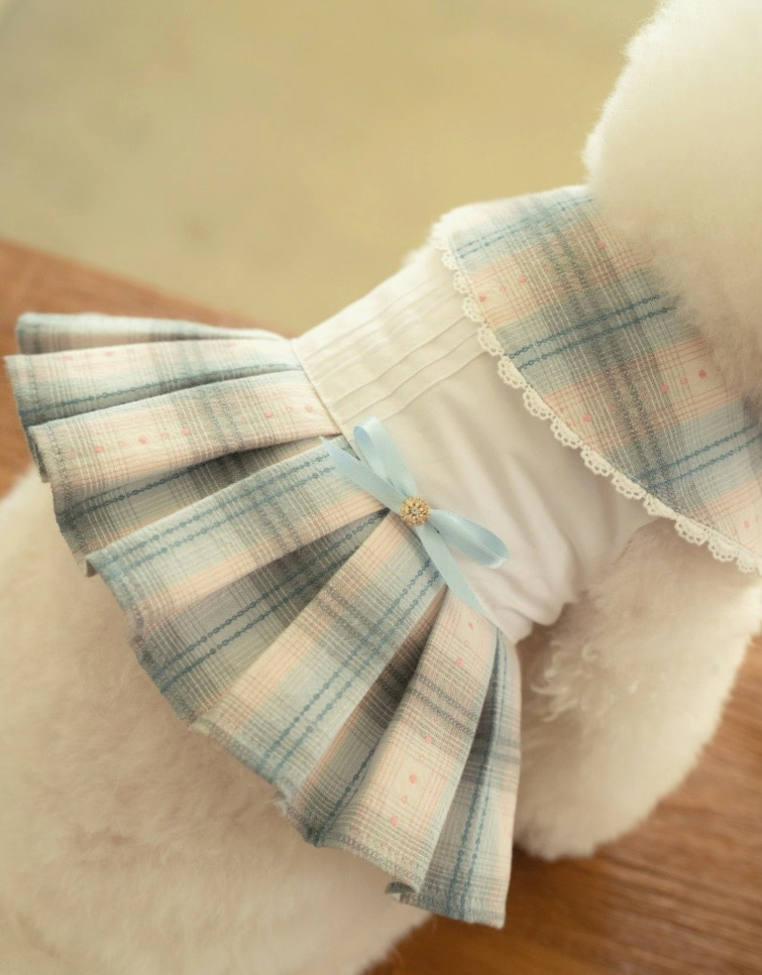 preppy checkered dress(프레피 체크 원피스) - 스카이 핑크
