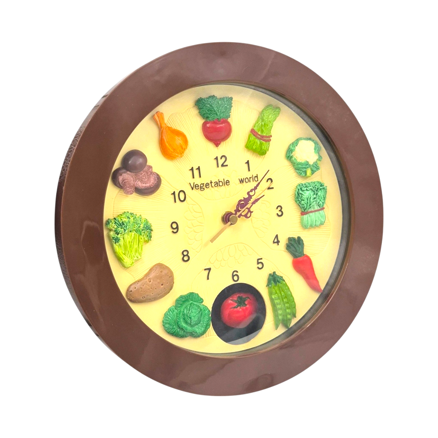 90s 레트로 야채 장식 토마토 괘종 벽시계