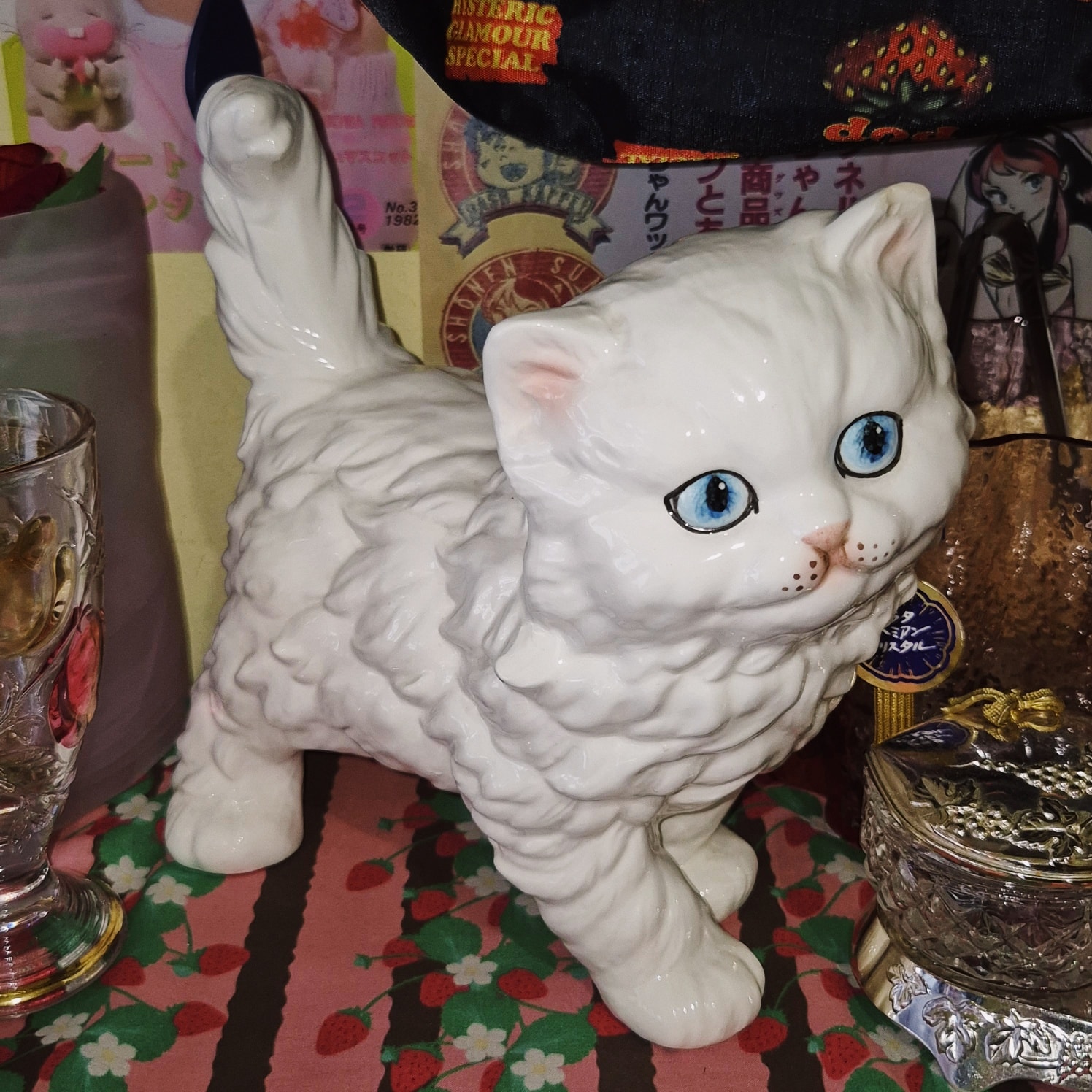 80s 핸드 페르시안 고양이 빅 피겨린