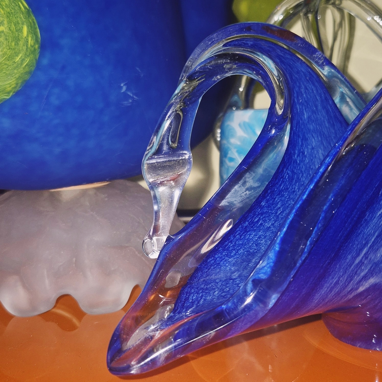 70s 이탈리아 무라노 핸드블로운 백조 홀더
