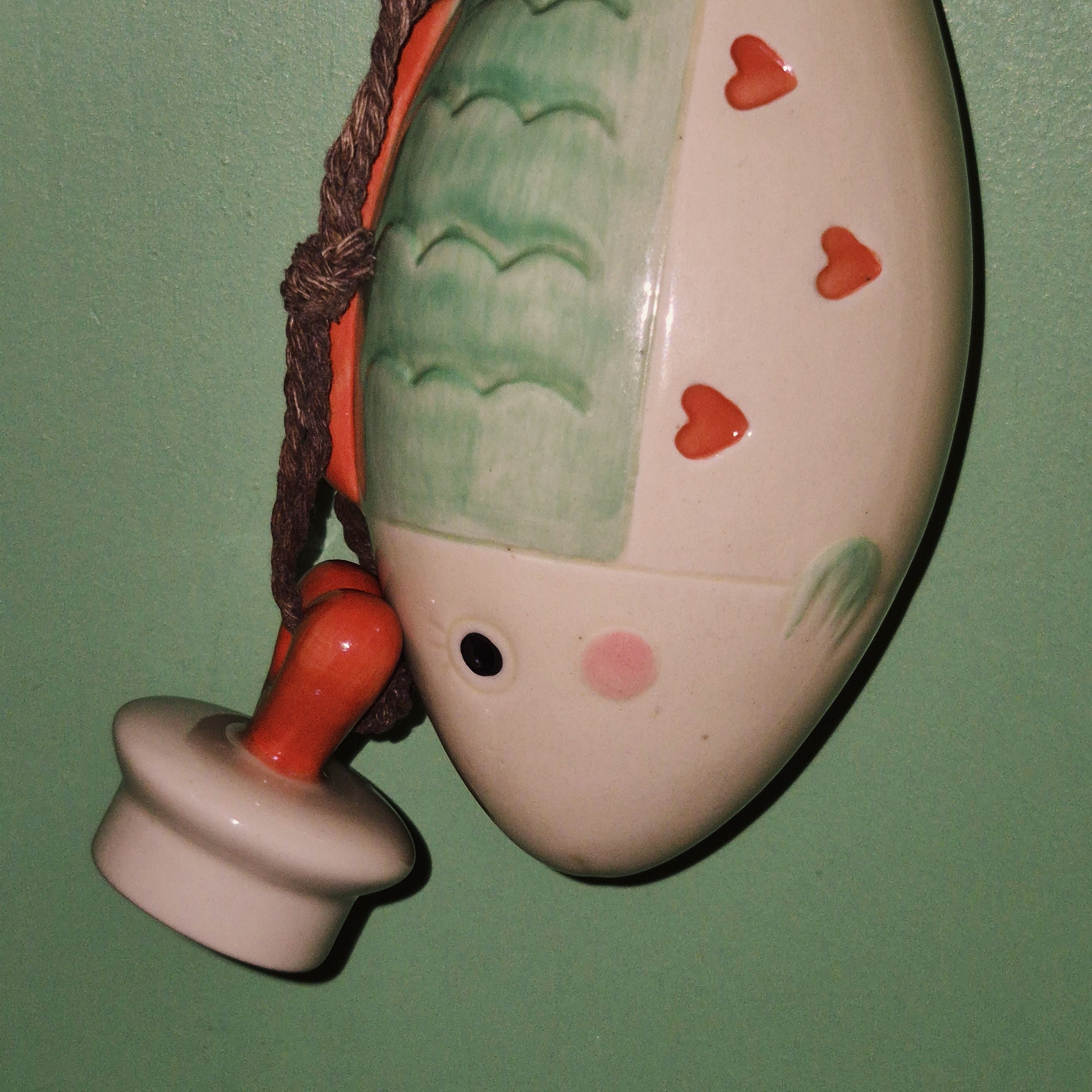 80s 세토 핸드메이드 하트 물고기 오브제