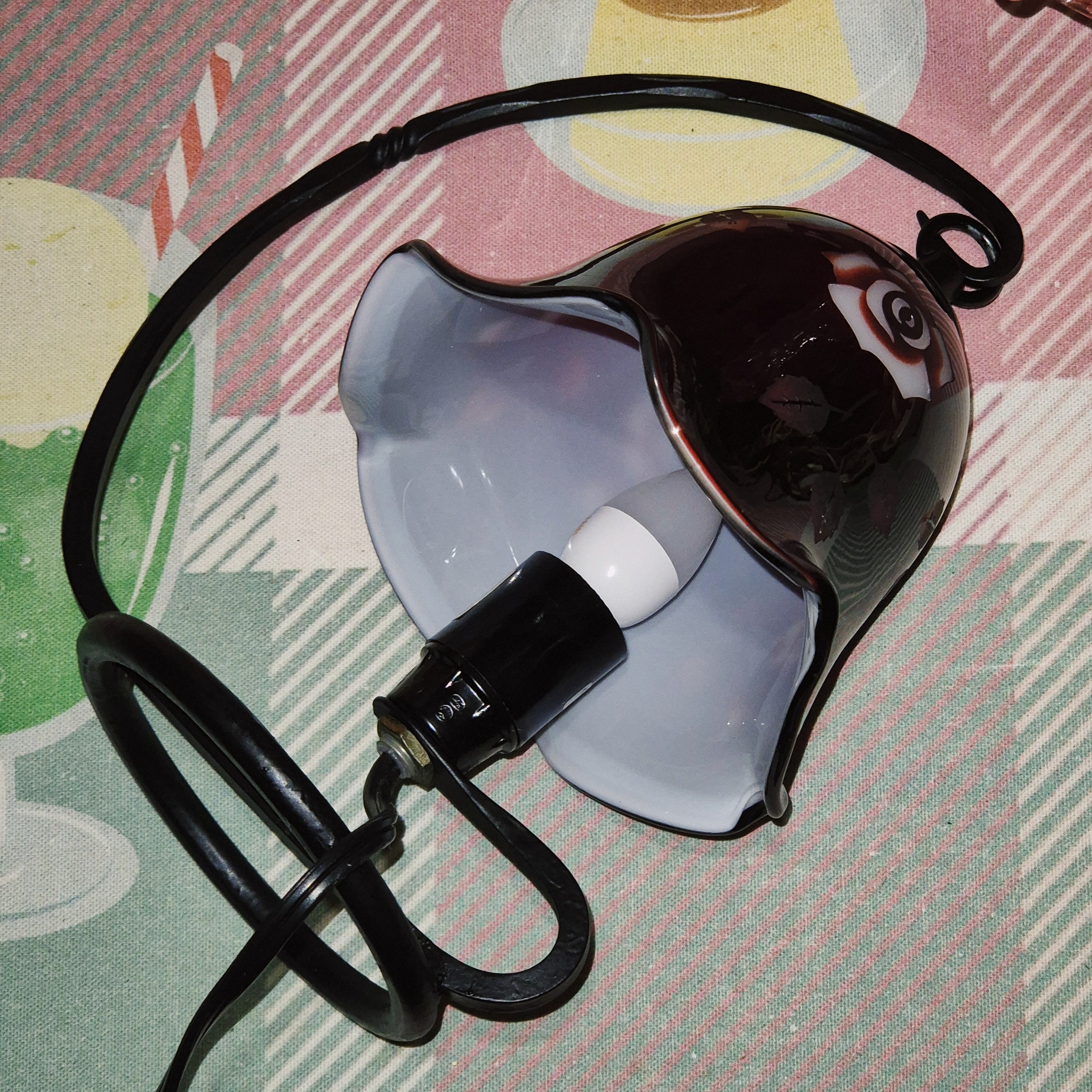 90s 오타루 핸드메이드 로즈 애칭 호롱 조명