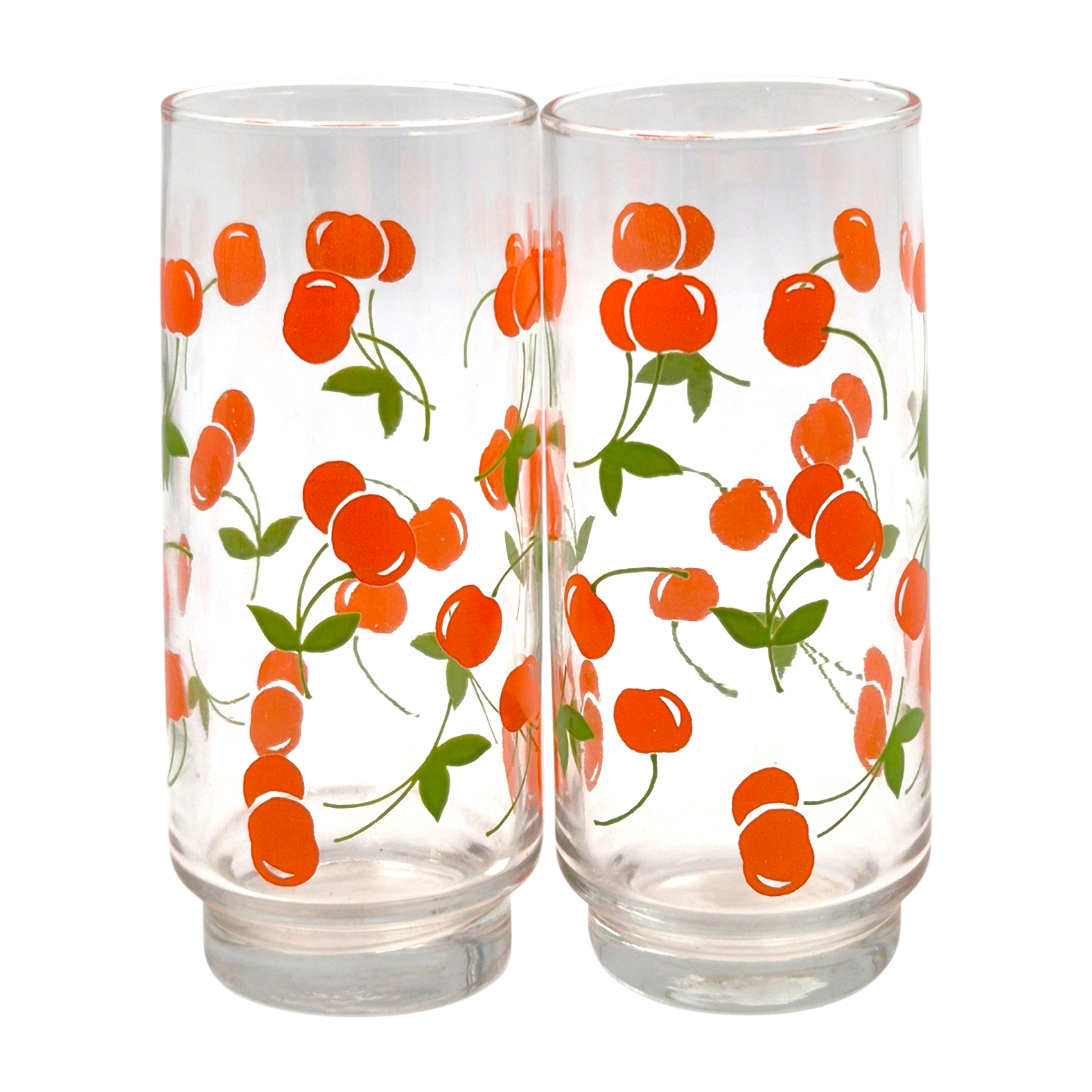 80s 호야 크리스탈 앵두 실린더 롱 글라스