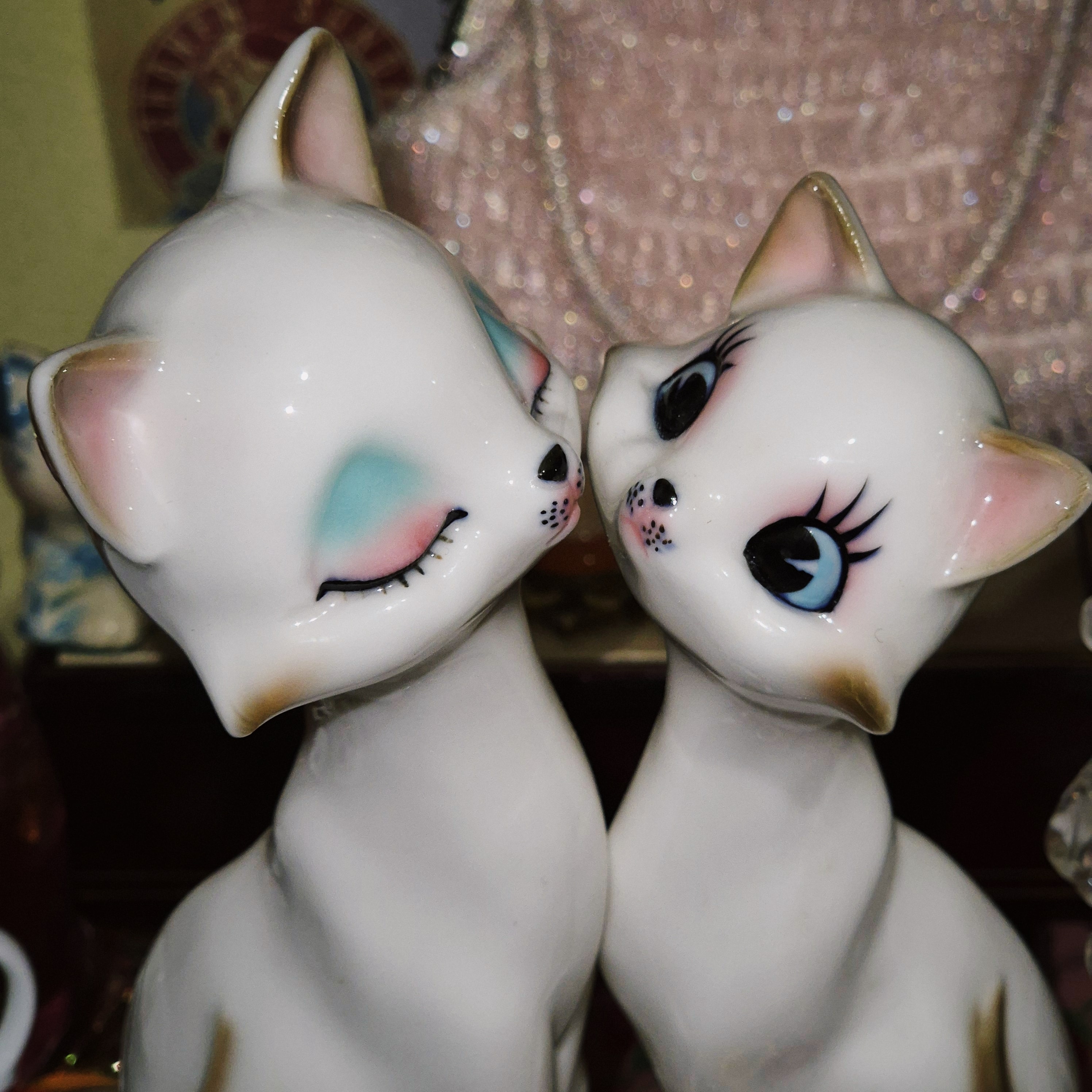 50s 오리지널 가토 공예 고양이 피겨린 램프