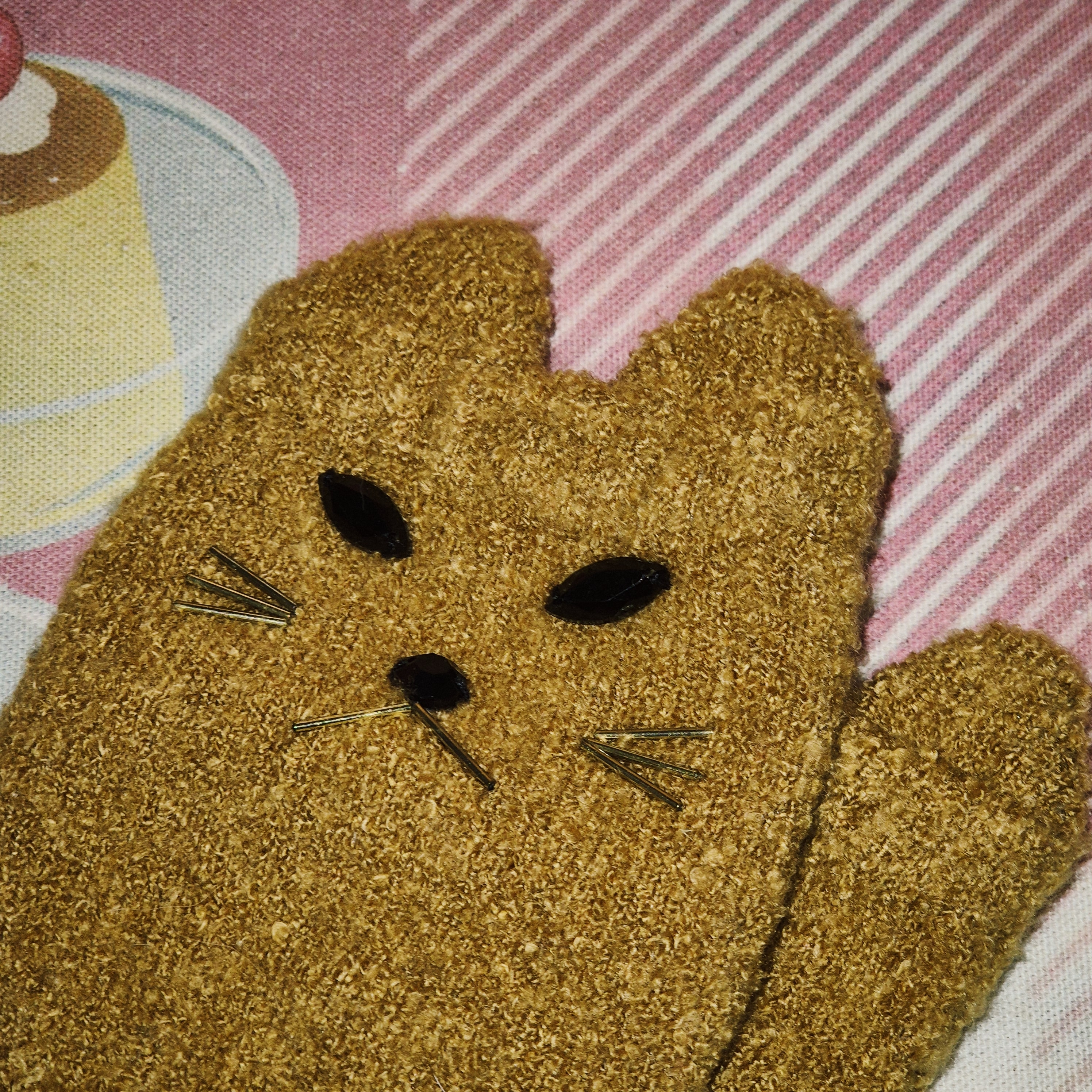 10s 안나수이 핑거리스 고양이 부클 니트 장갑