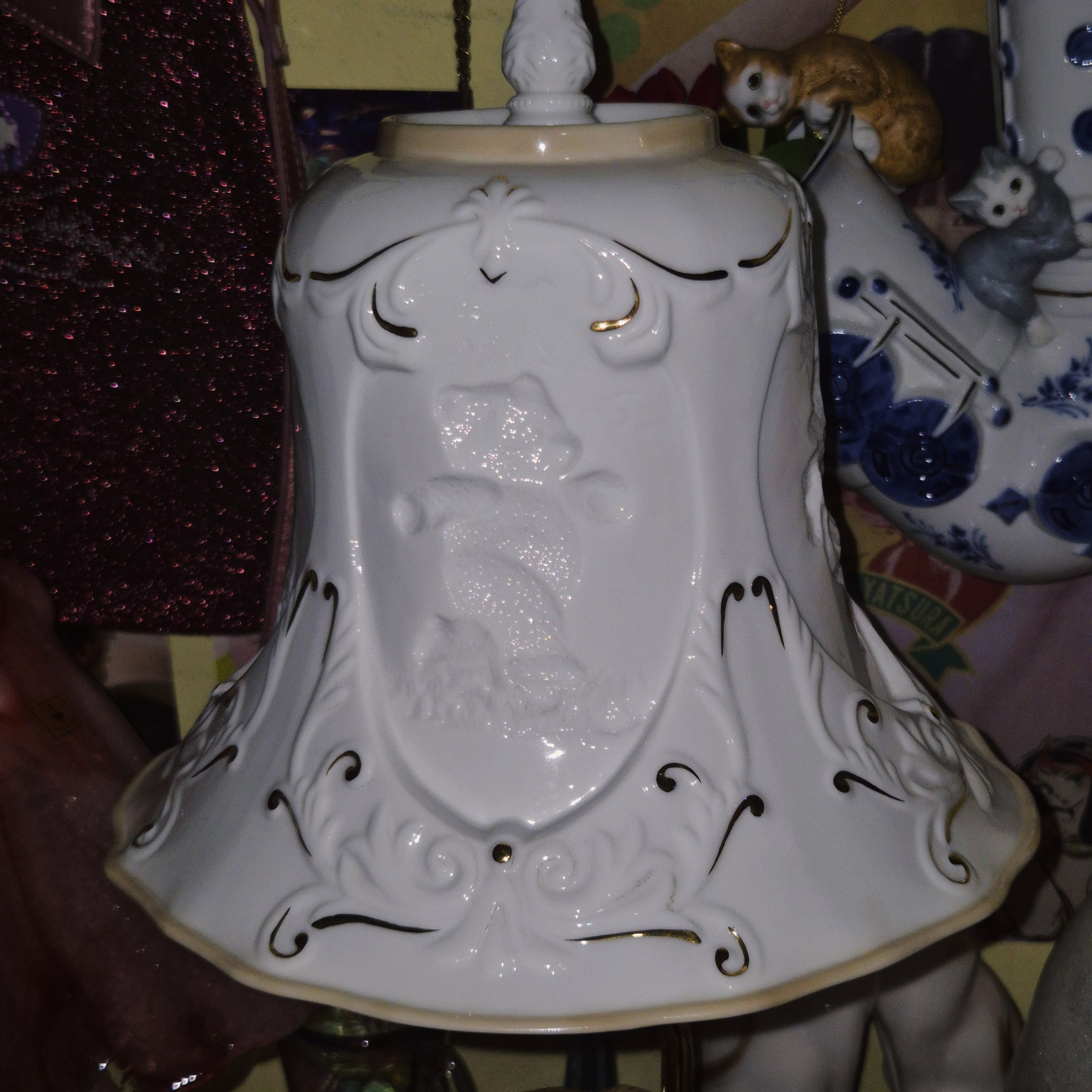 80s 이탈리아 드먼 포셀린 베어 대형 스탠드 램프