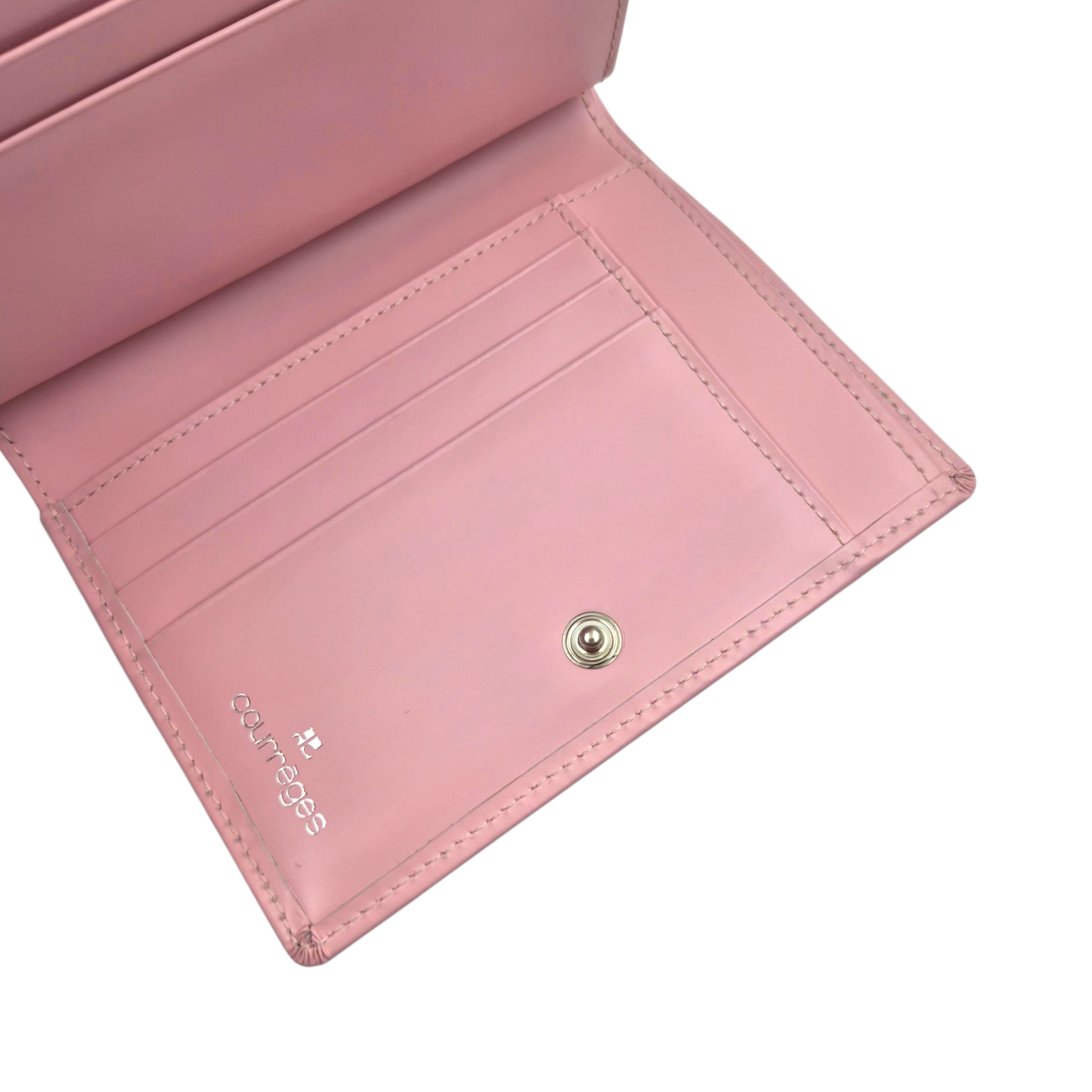 90s 꾸레쥬 딸기우유 레더 폴딩 3단 지갑