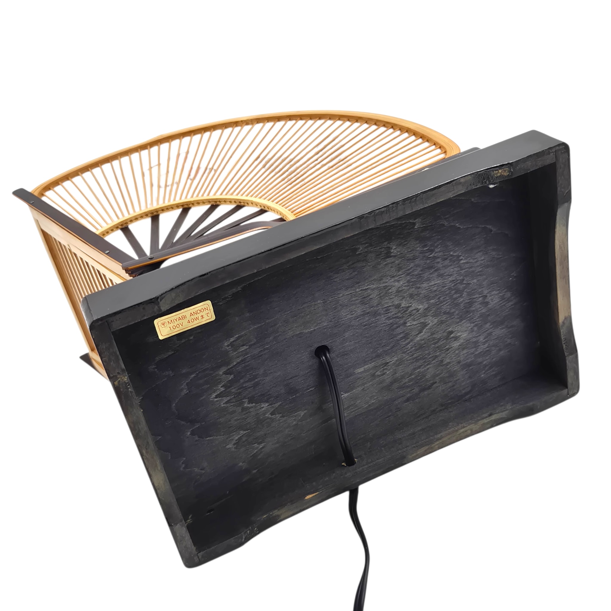 90s 일본 미야비 안돈 대나무 나비 부채 램프