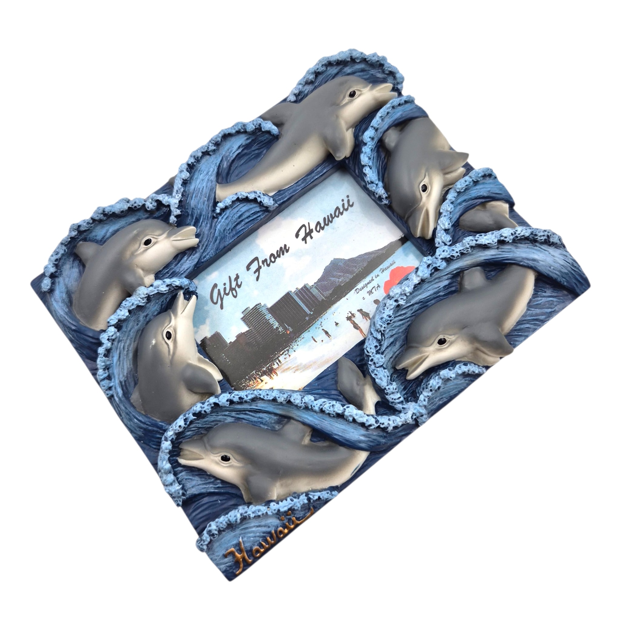 90s 하와이 헤엄 돌고래 3D 탁상 액자