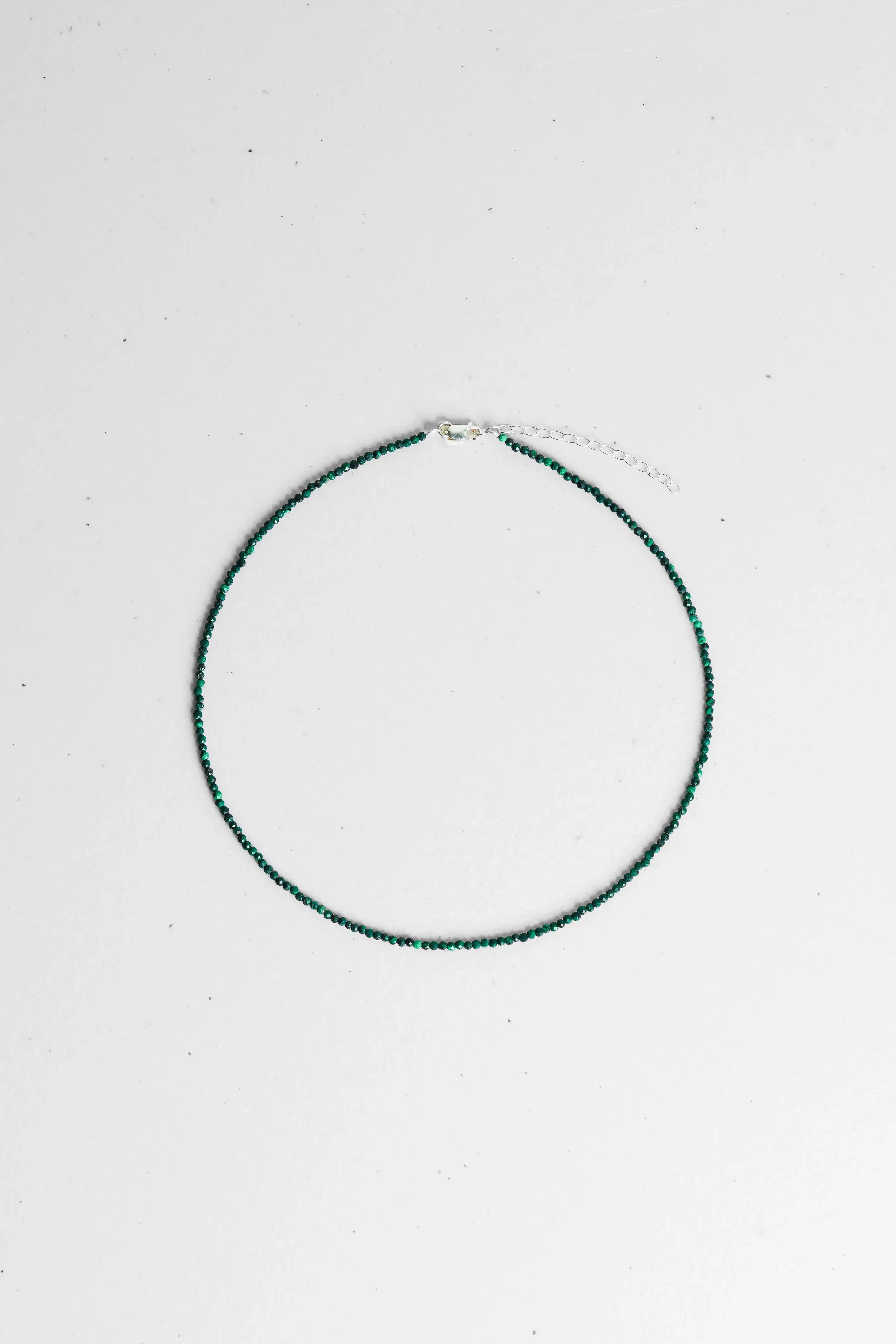 말라카이트 Malachite 실버 초커 목걸이