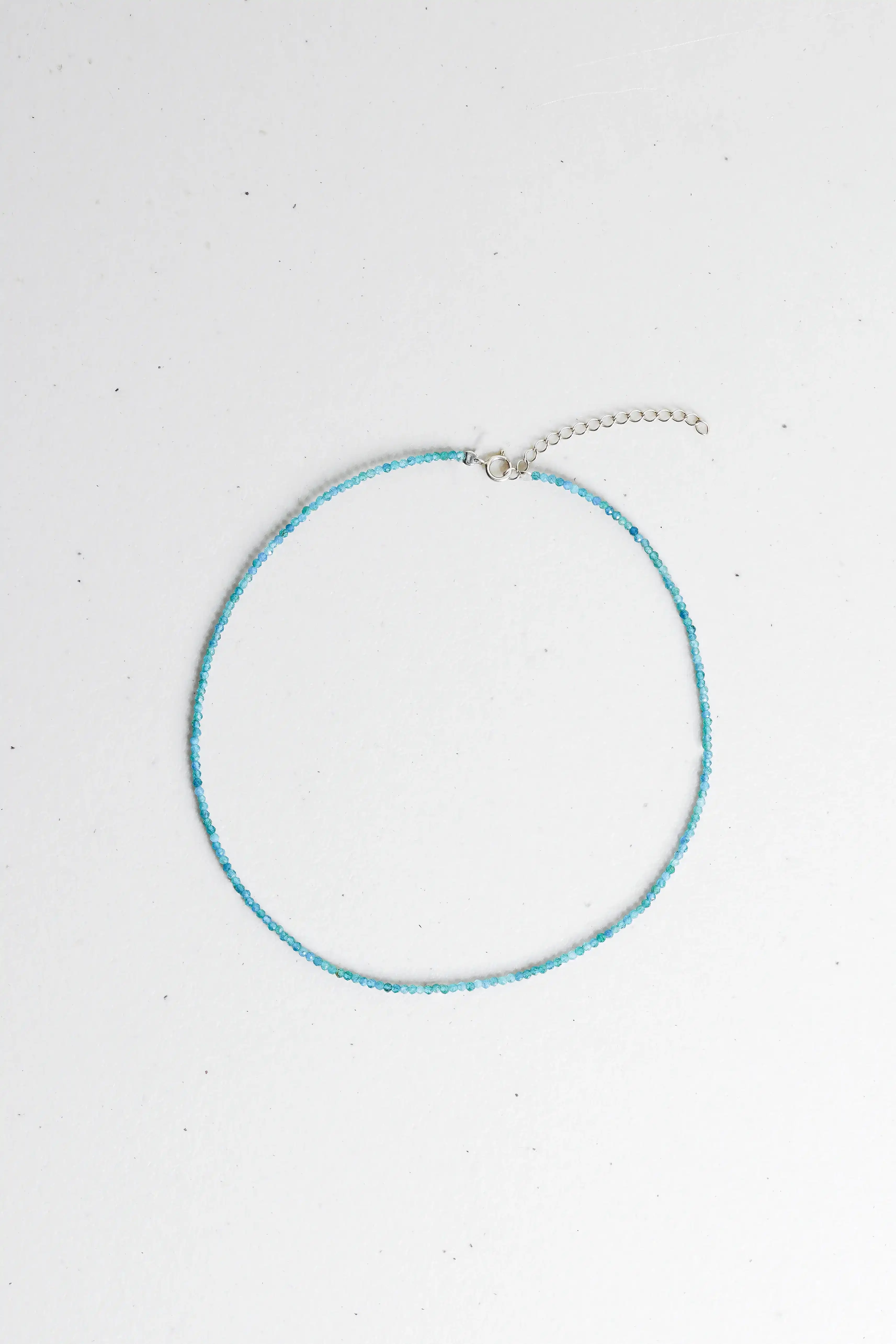 네온 에피타이트 Neon Apatite 초커 실버 목걸이