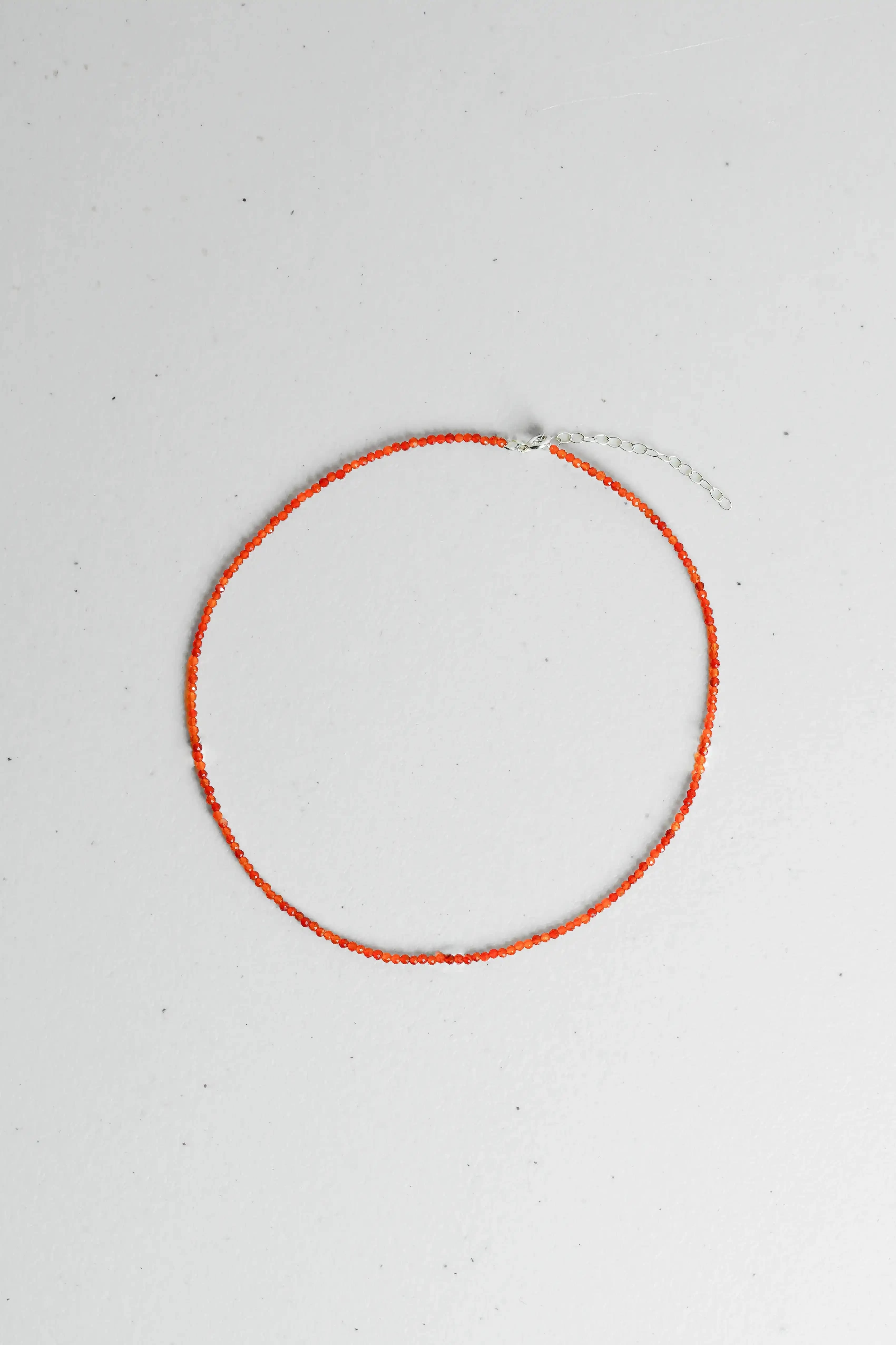 카넬리언 Carnelian 실버 초커 목걸이