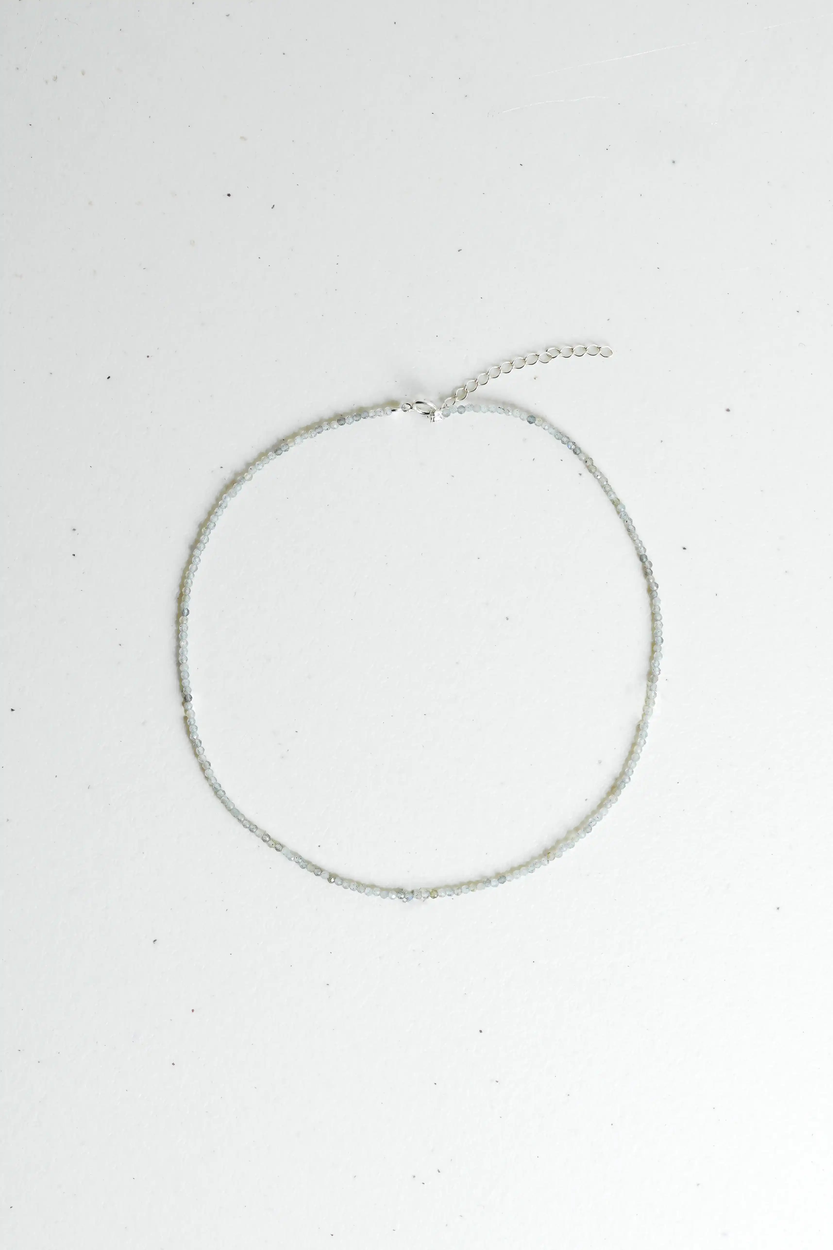 래브라도라이트 Labradorite 실버 초커 목걸이