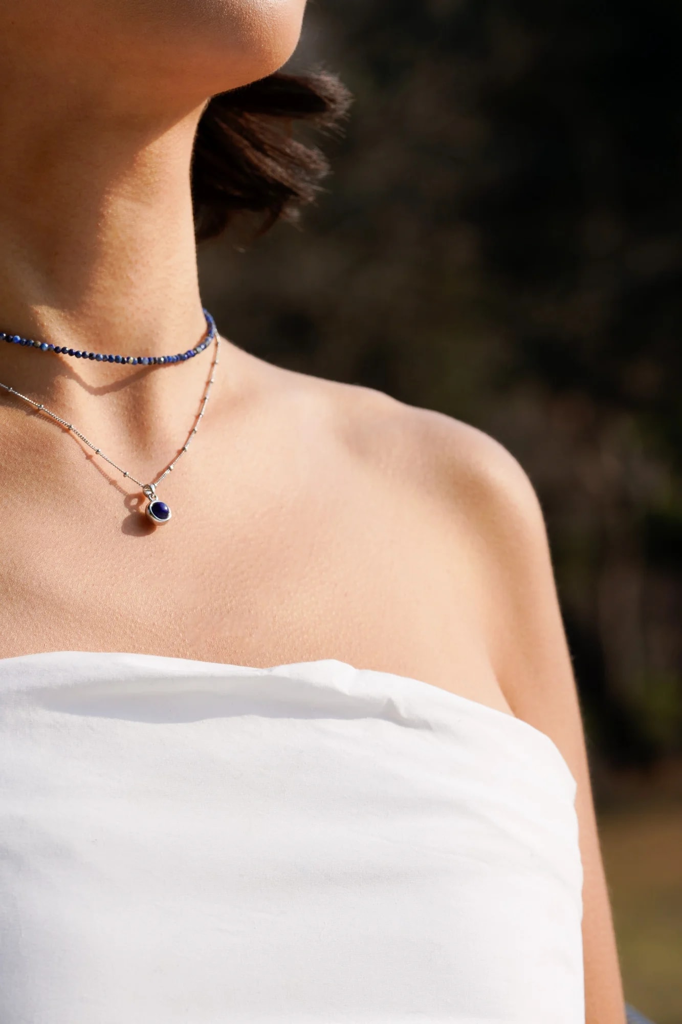 라피스라줄리 Lapis Lazuli 초커 실버 목걸이