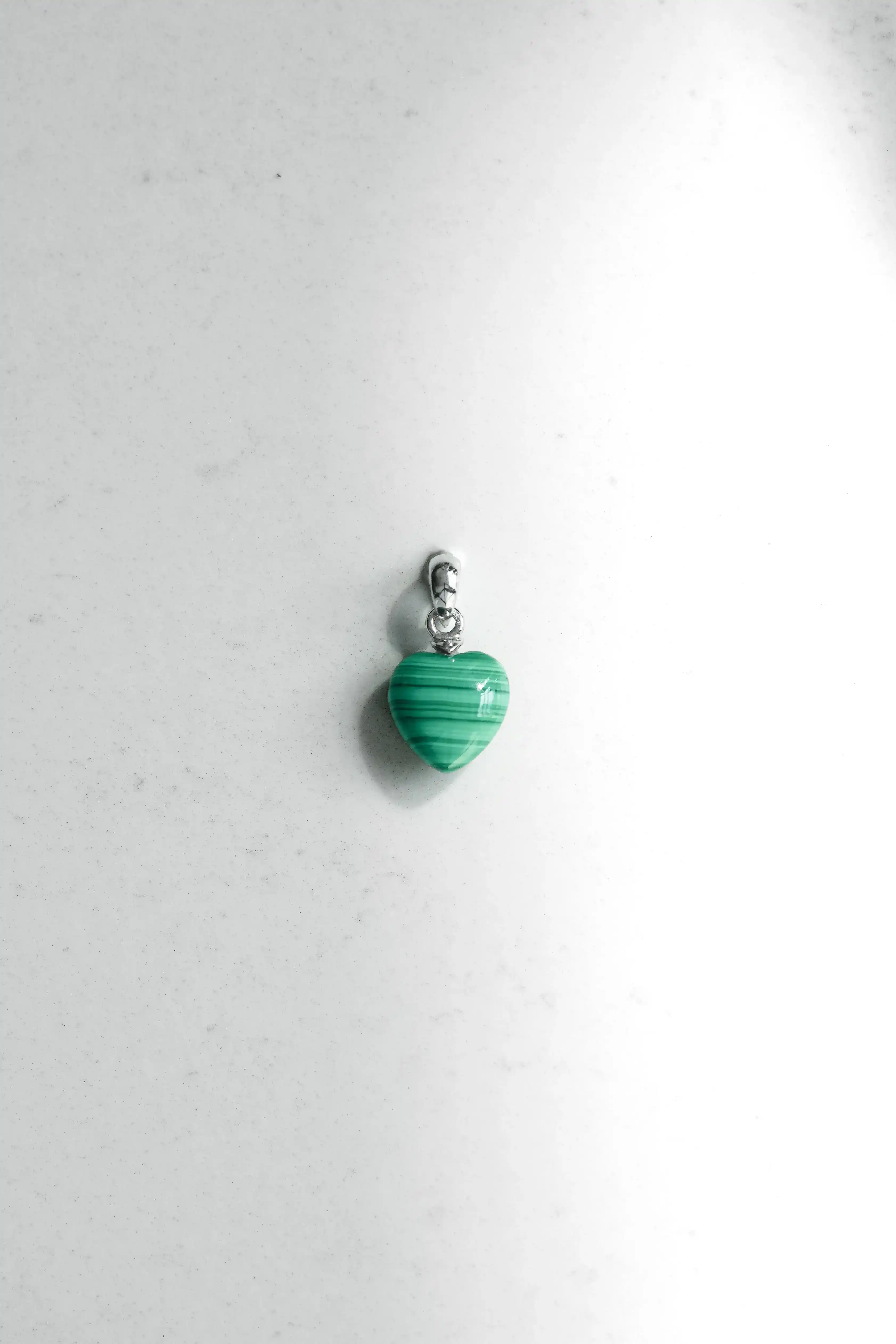 말라카이트 Malachite 하트 실버 펜던트