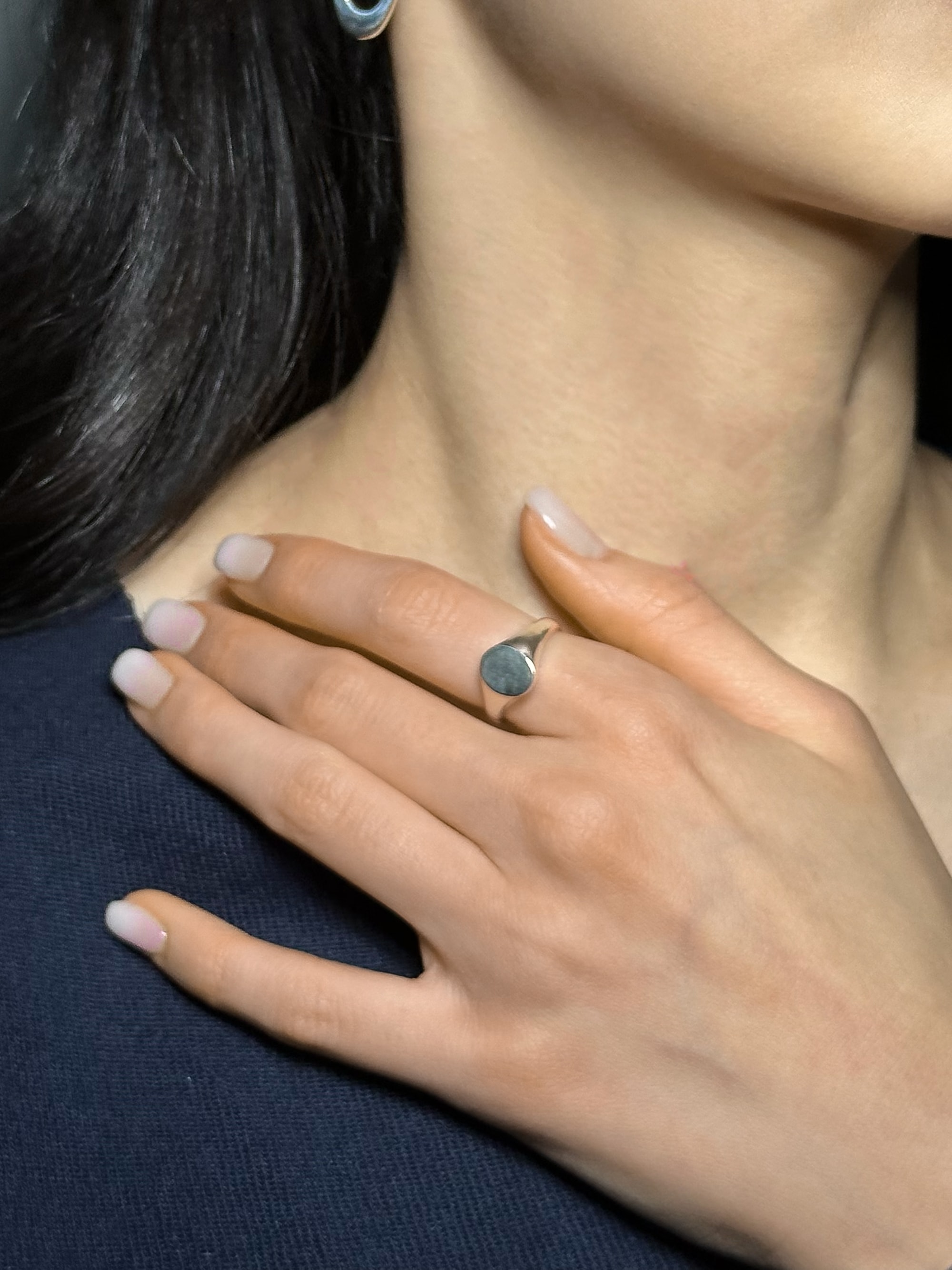 [925 silver] 102.Oval signet ring / RING