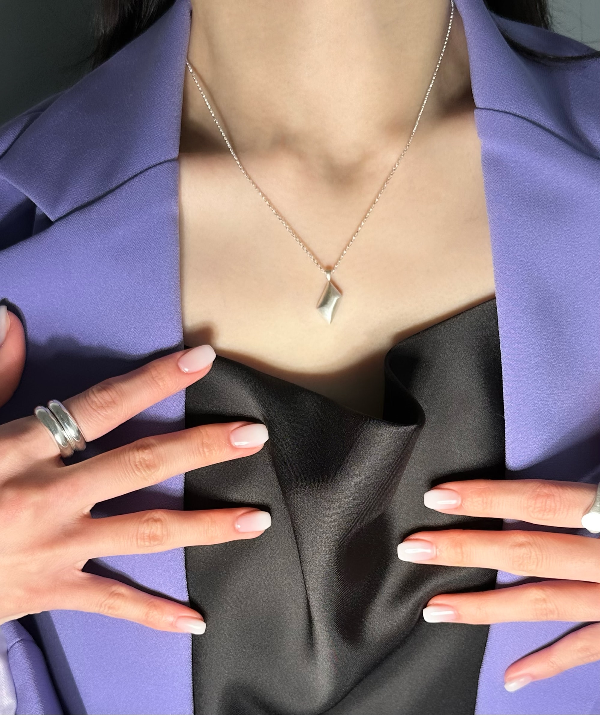 [925 silver] 402.Parallelogram necklace / NECKLACE