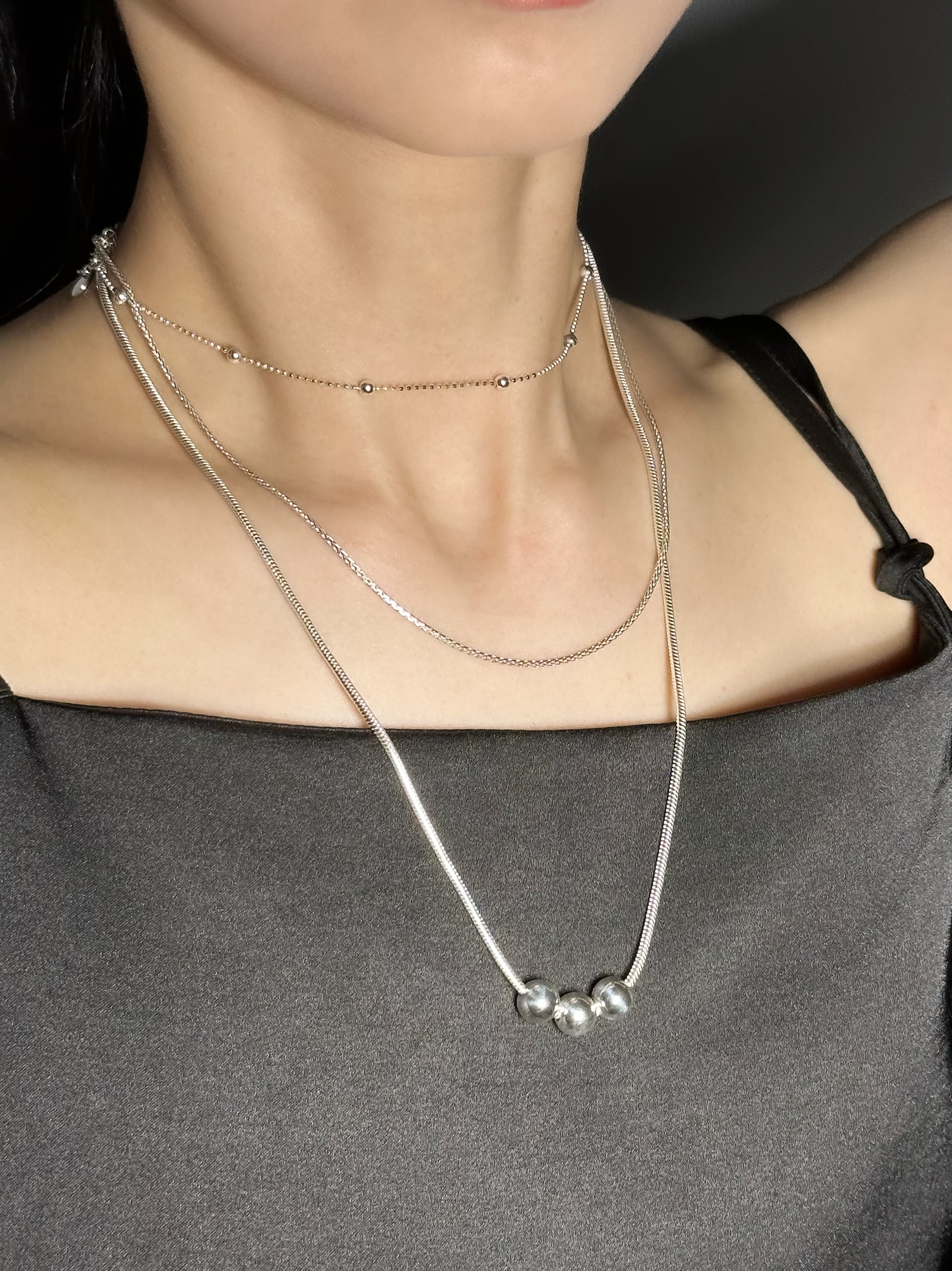 [925 silver] 405.Silver wave necklace_은빛 물결 목걸이 / NECKLACE