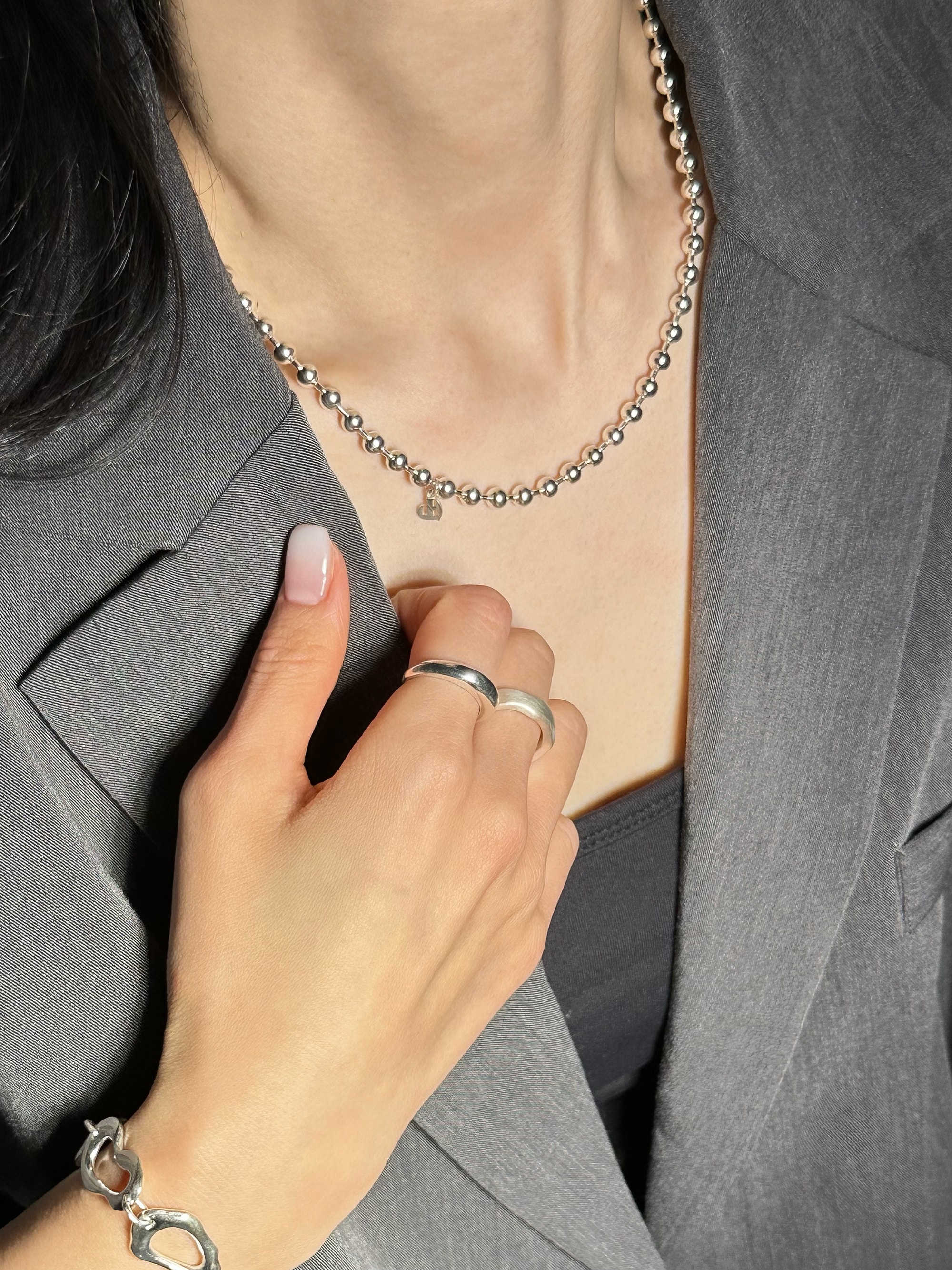 [925 silver] 407.Désir cham mini ball necklace / NECKLACE