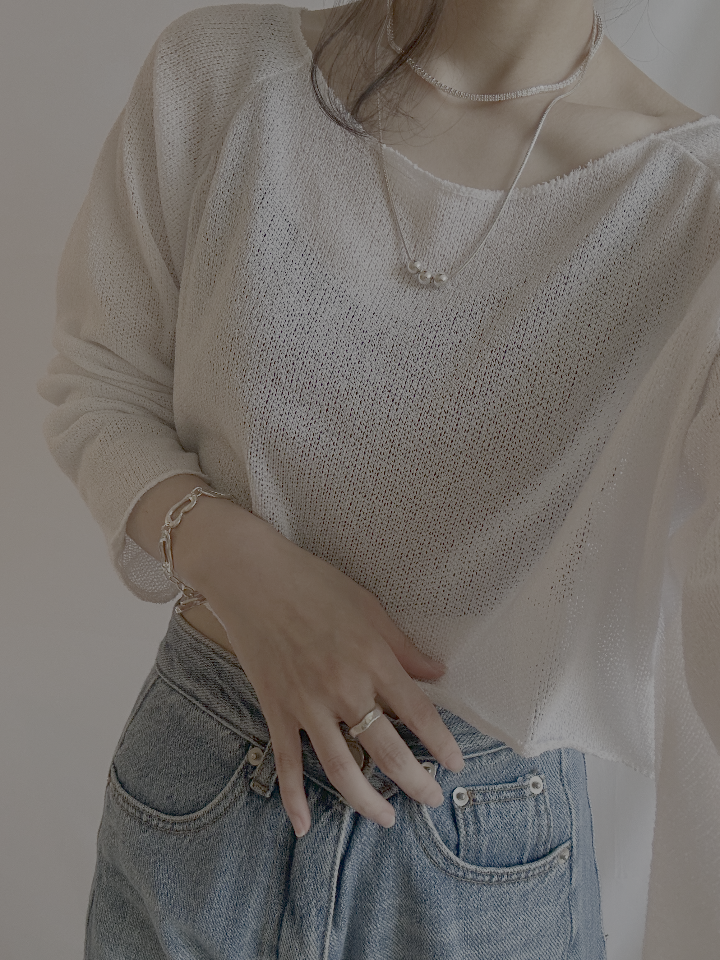 [925 silver] 403.Triple ball necklace / NECKLACE
