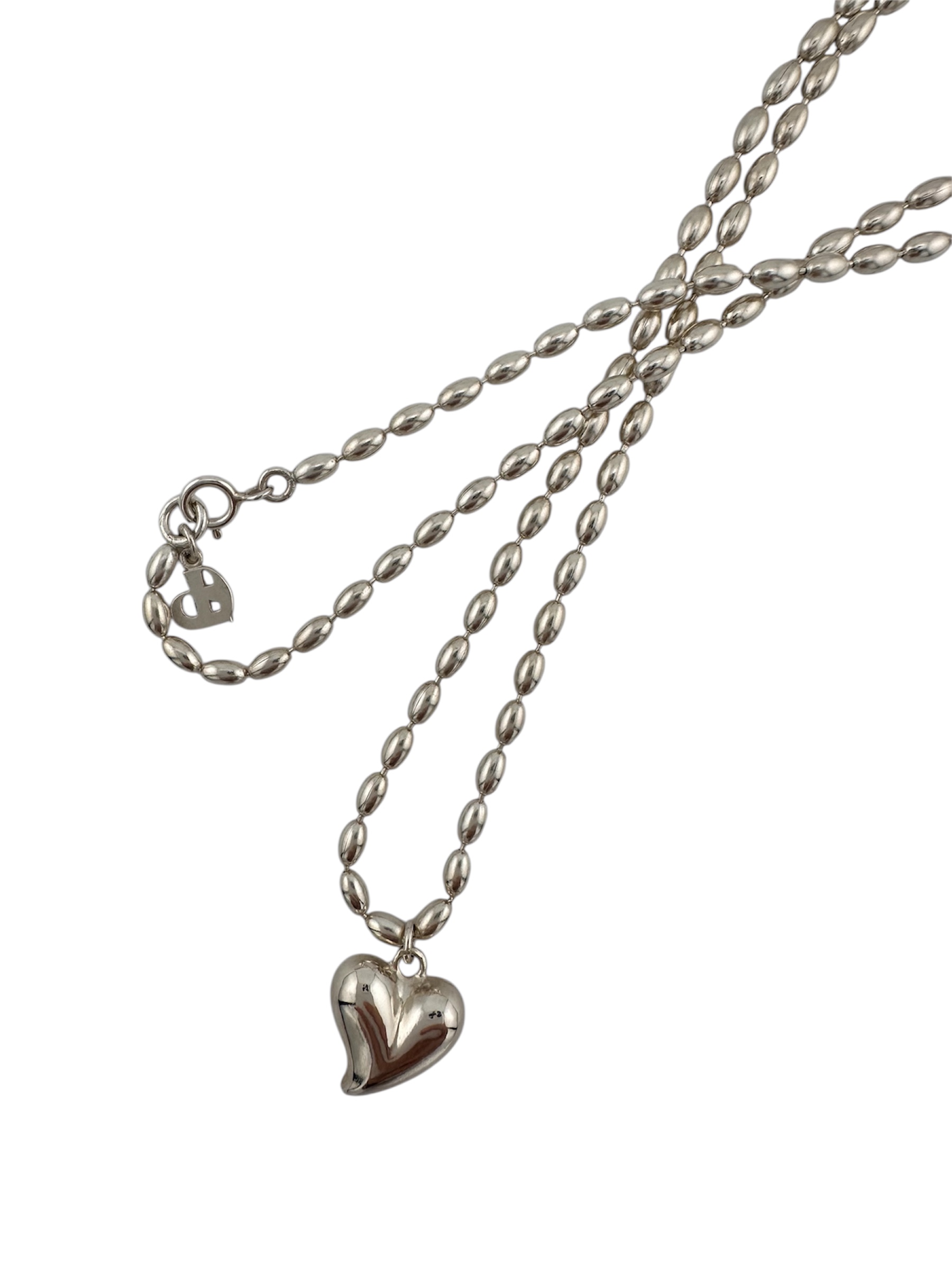 [925 silver] 414.Volunm heart Necklace / NECKLACE
