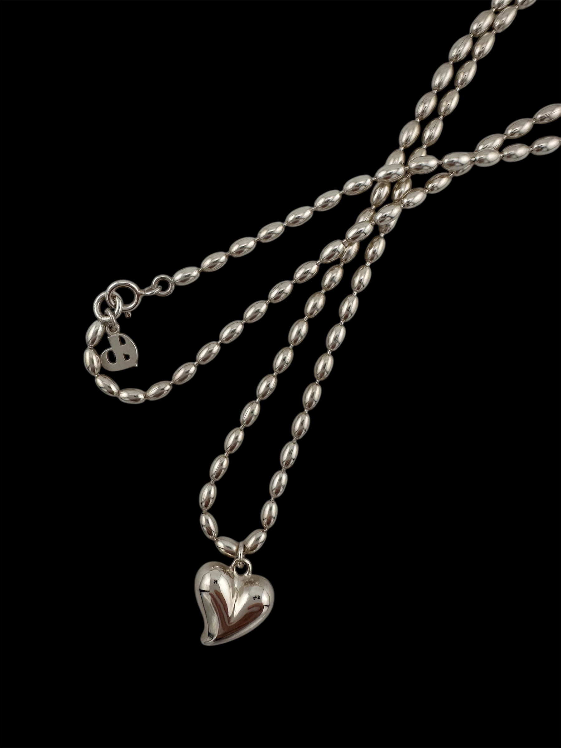 [925 silver] 414.Volunm heart Necklace / NECKLACE