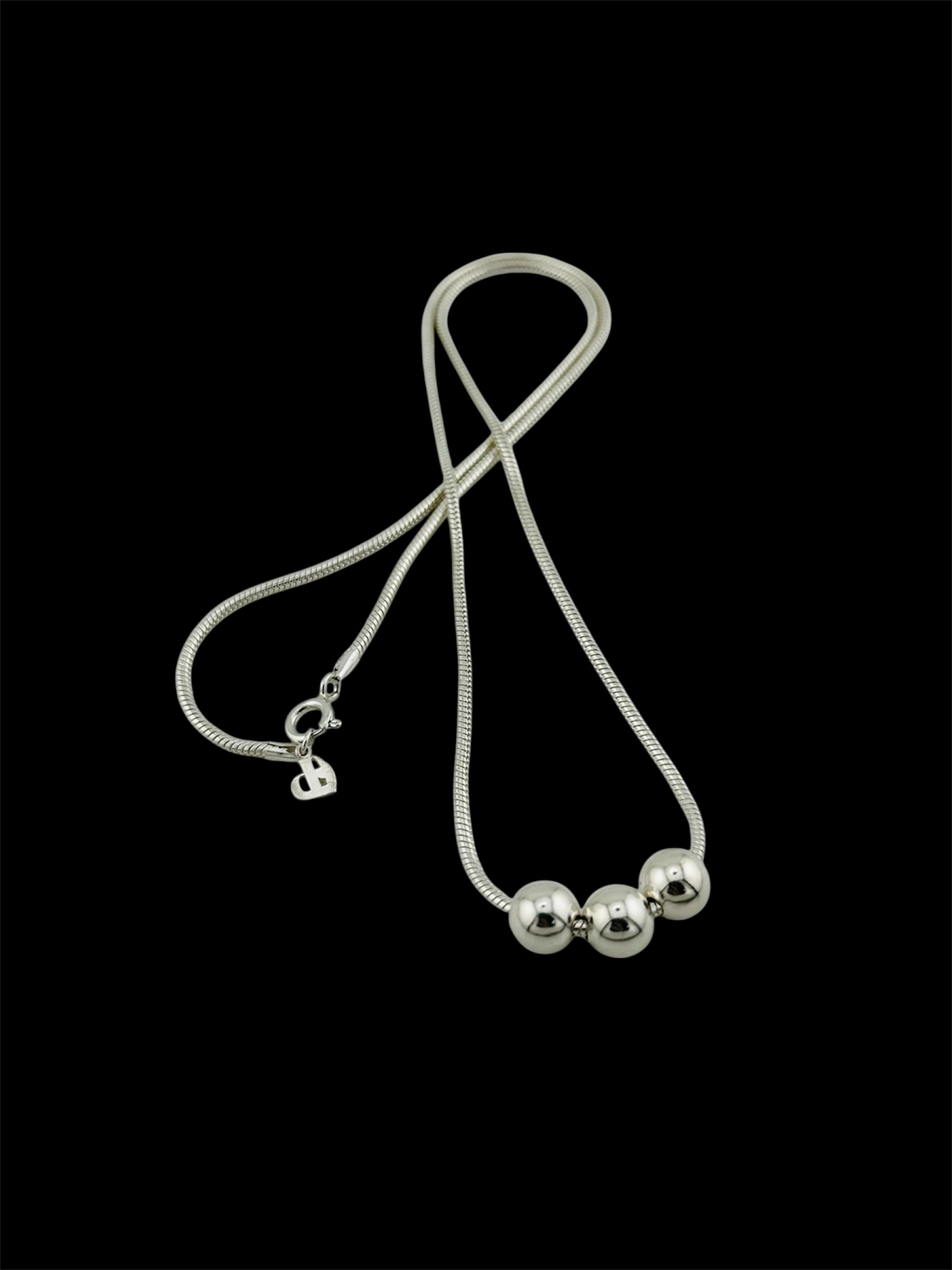 [925 silver] 403.Triple ball necklace / NECKLACE