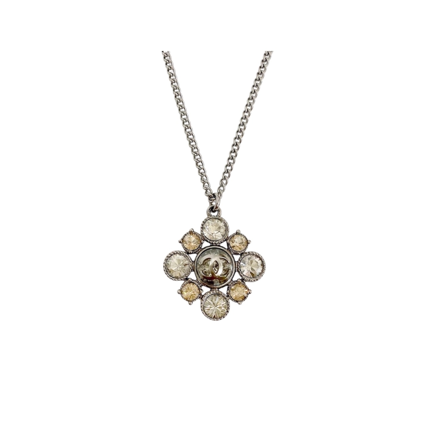 2008 vintage CHANEL crystal CC pendant necklace