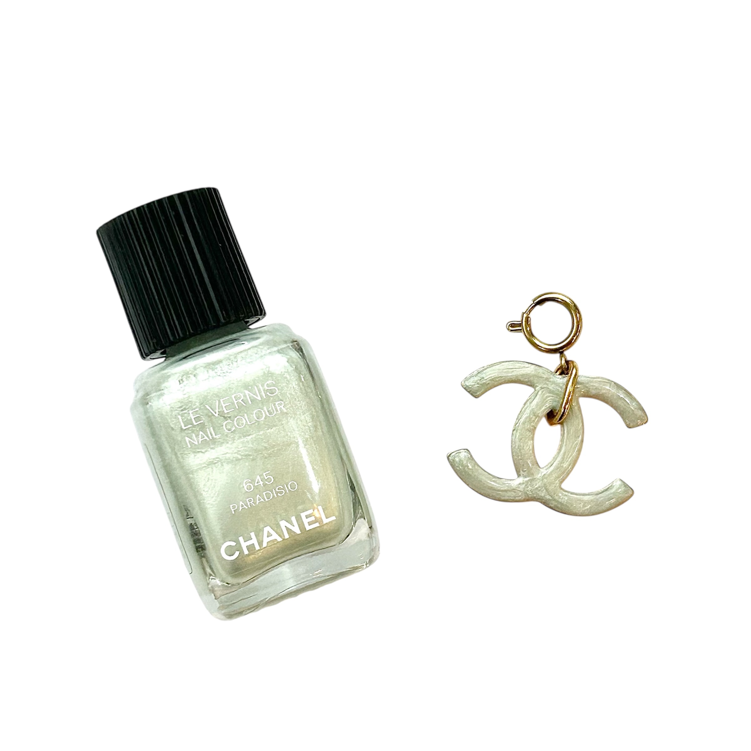 CHANEL hanger CC double-side charm & necklace