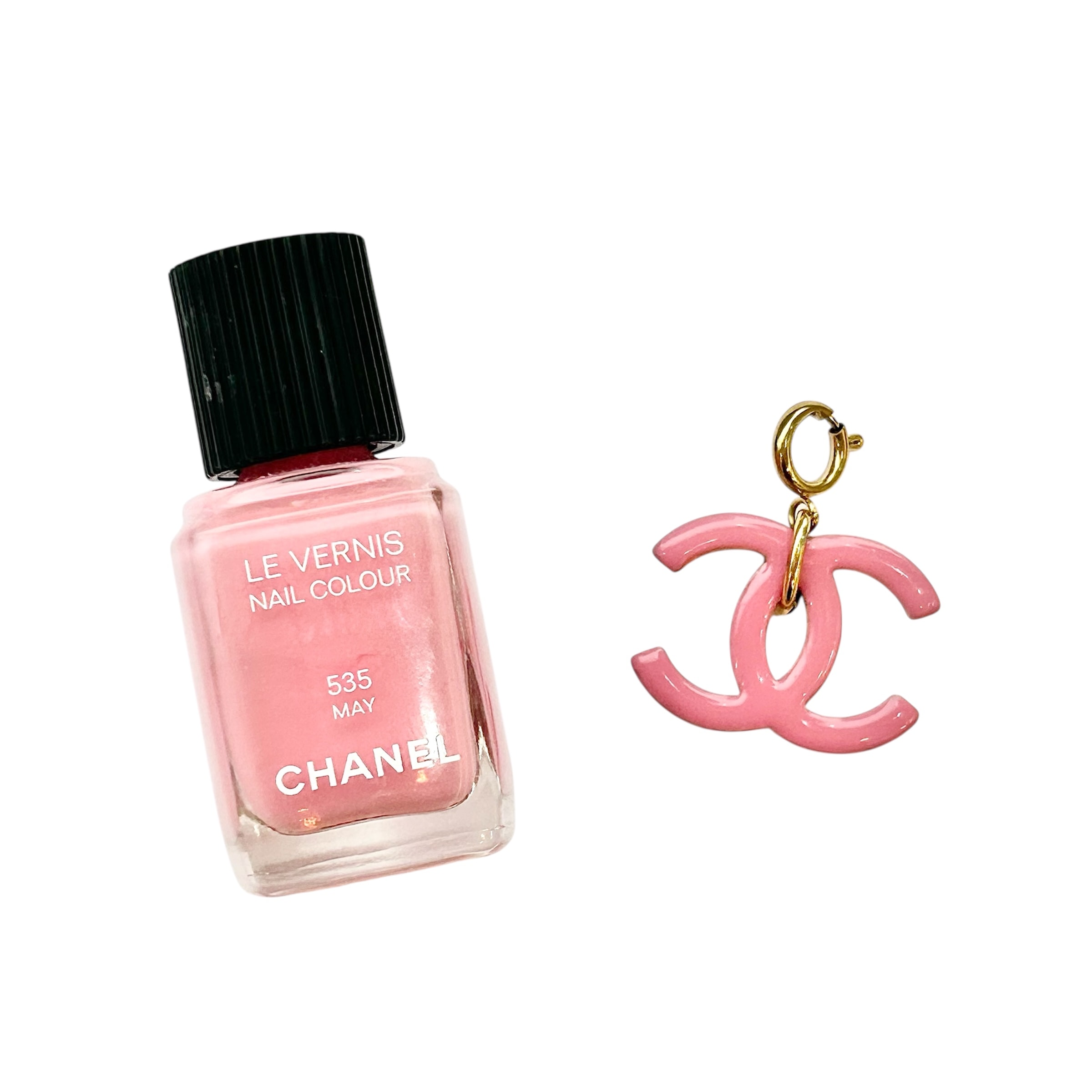 CHANEL hanger CC double-side charm & necklace