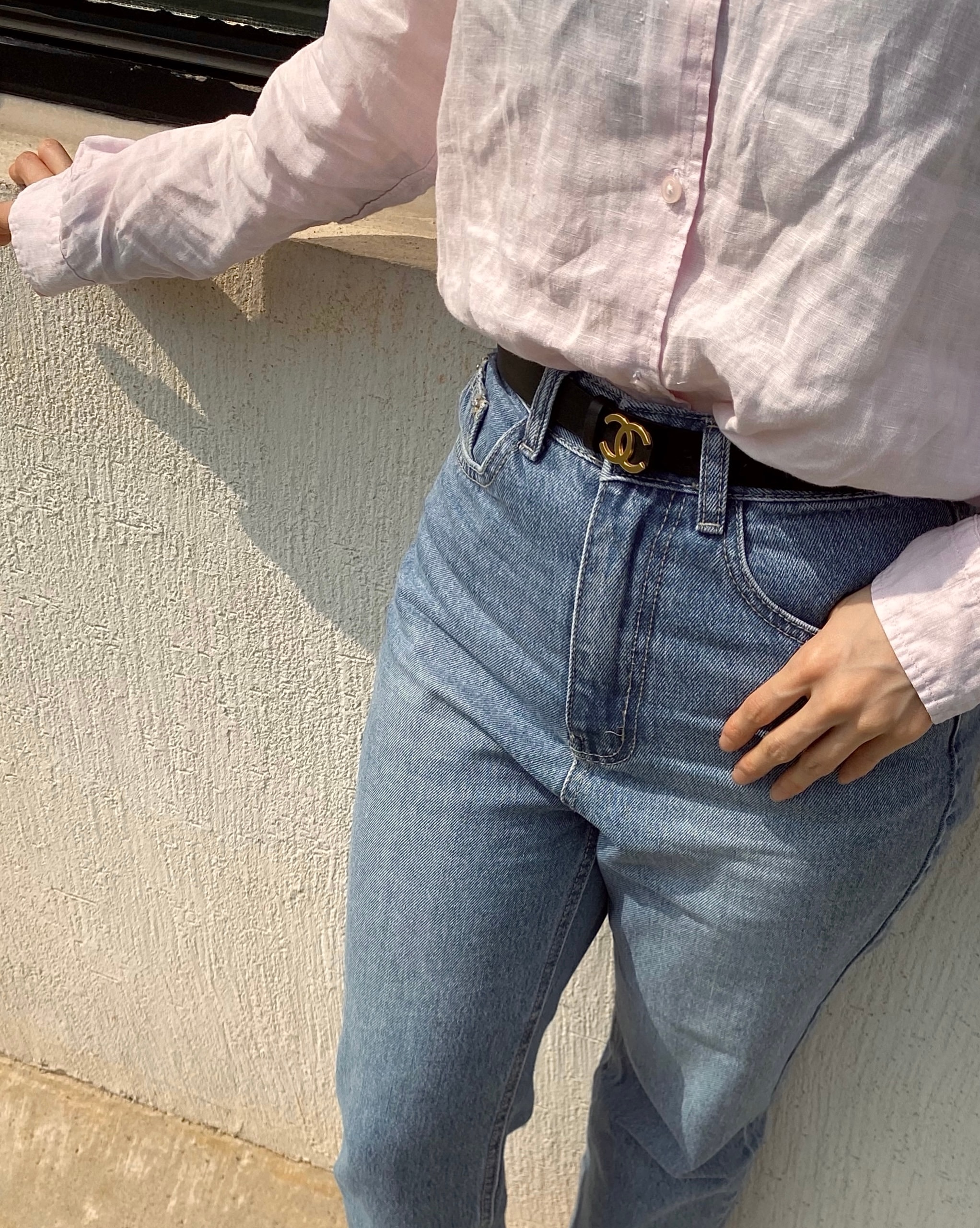 CHANEL hanger CC classic leather belt