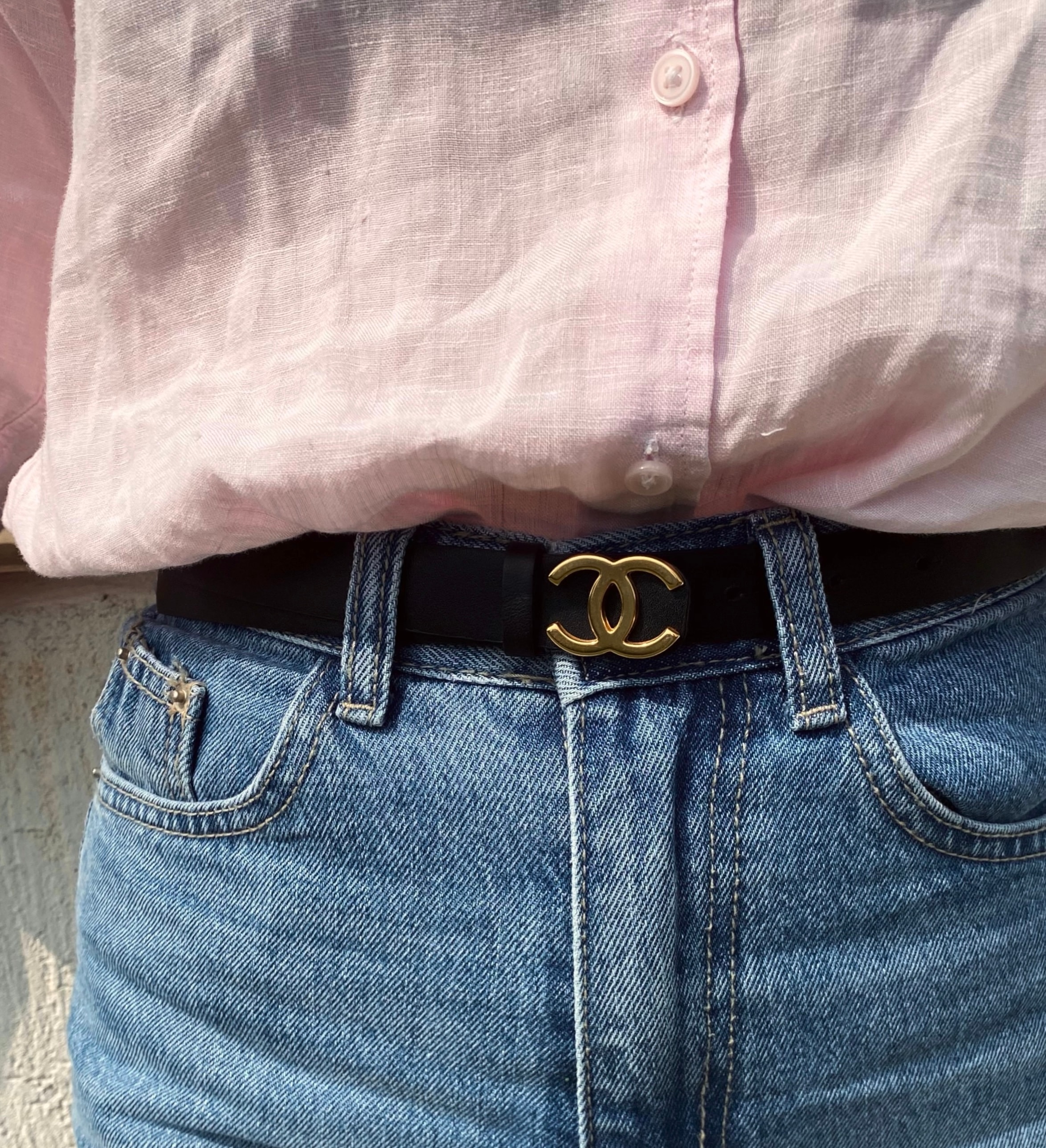 CHANEL hanger CC classic leather belt