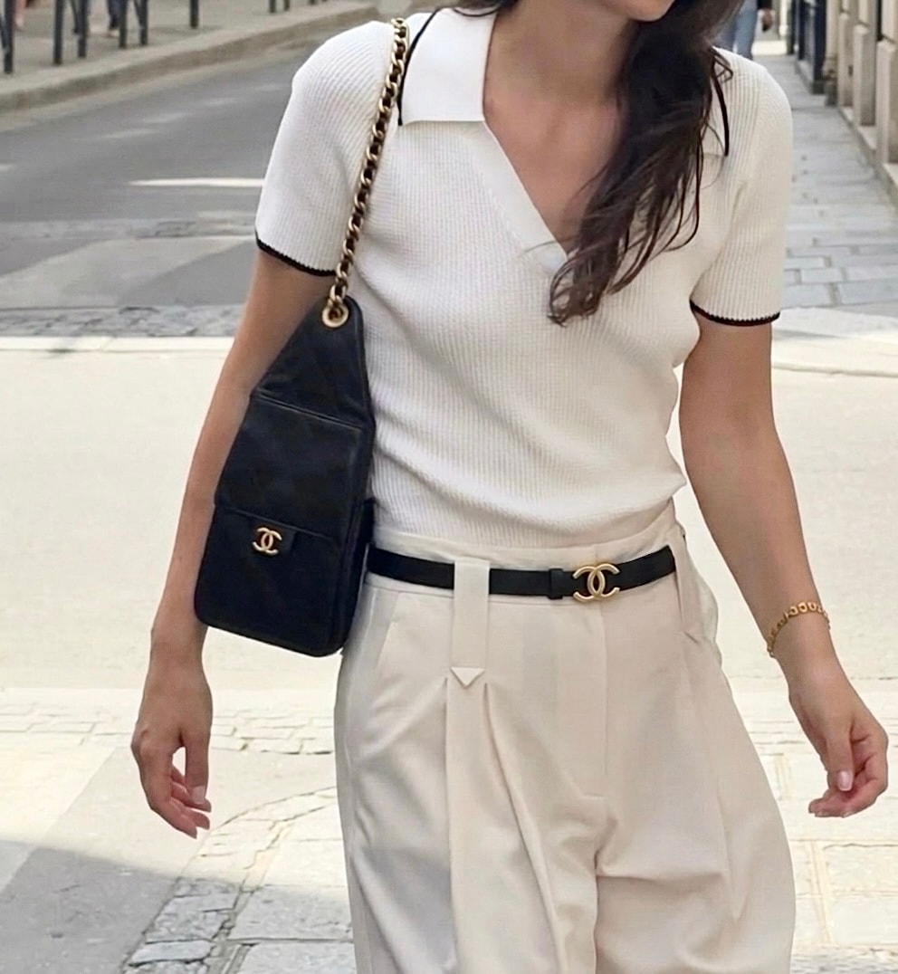 CHANEL hanger CC classic leather belt