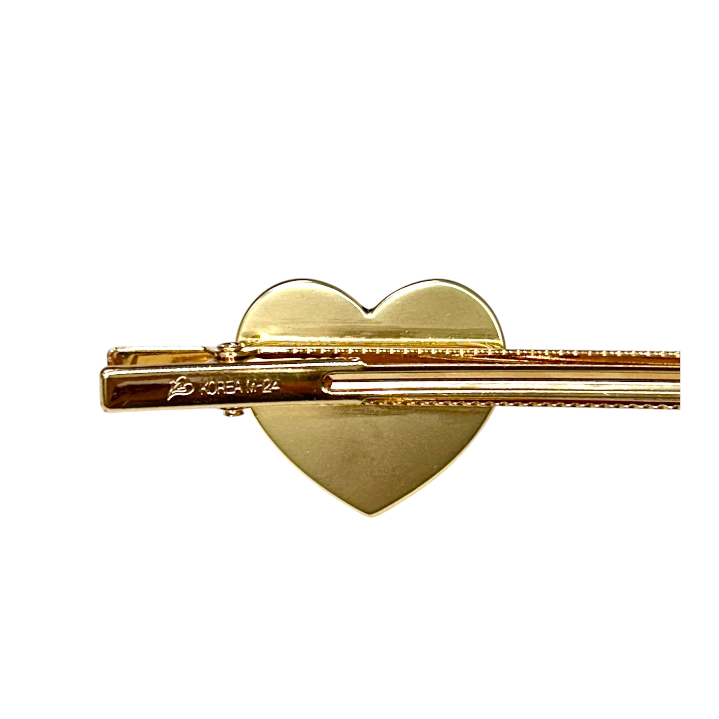 CHANEL holiday heart CC charm hair clip