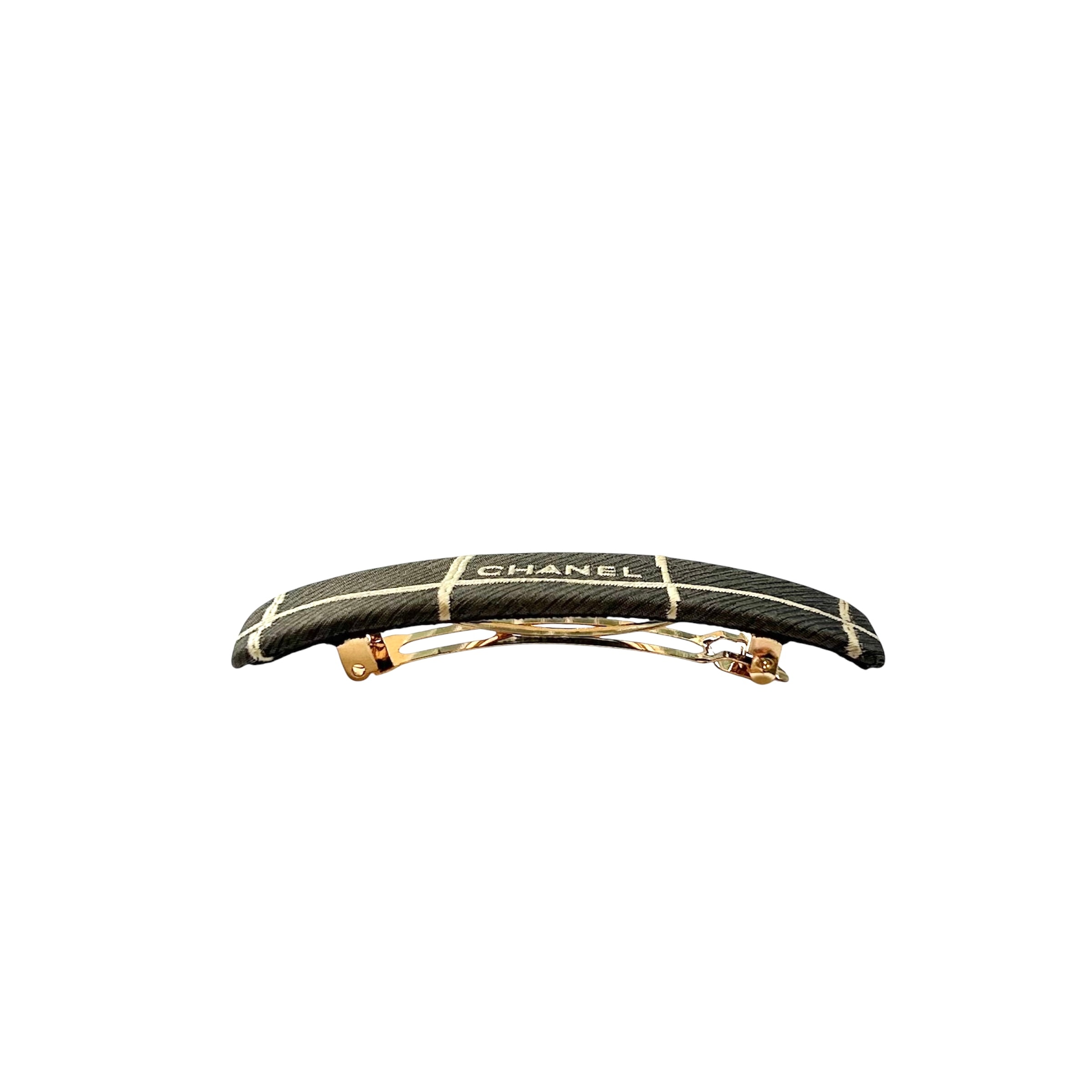 Heritage taupe check hair Barrette