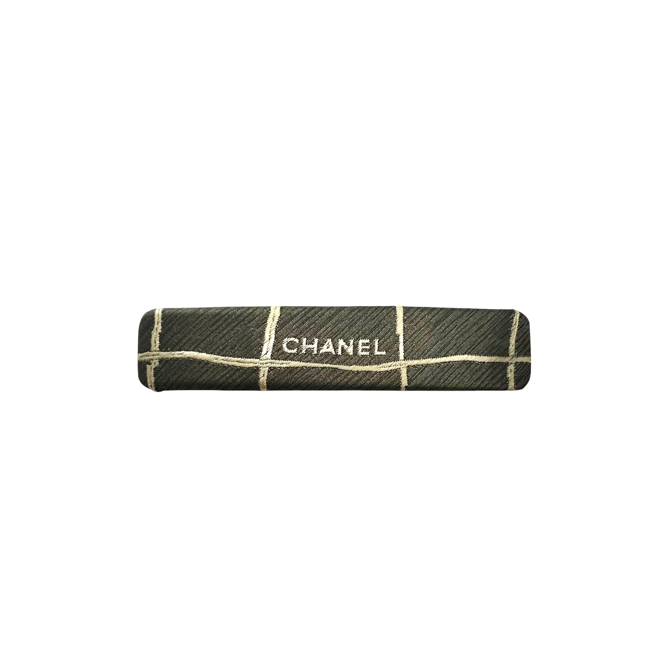 Heritage taupe check hair Barrette