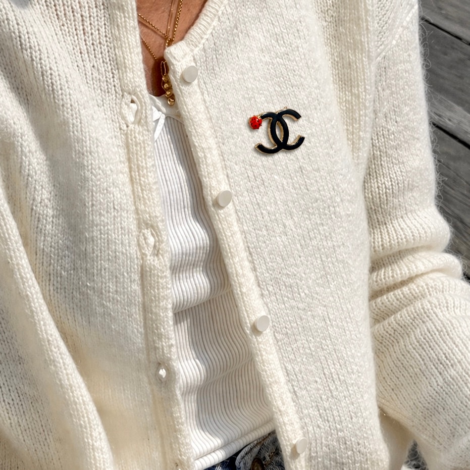 CHANEL ladybug CC brooch