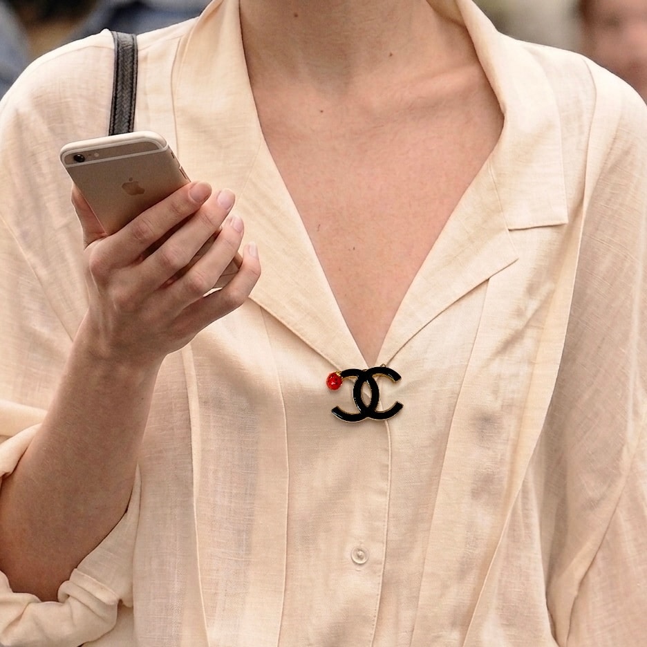 CHANEL ladybug CC brooch