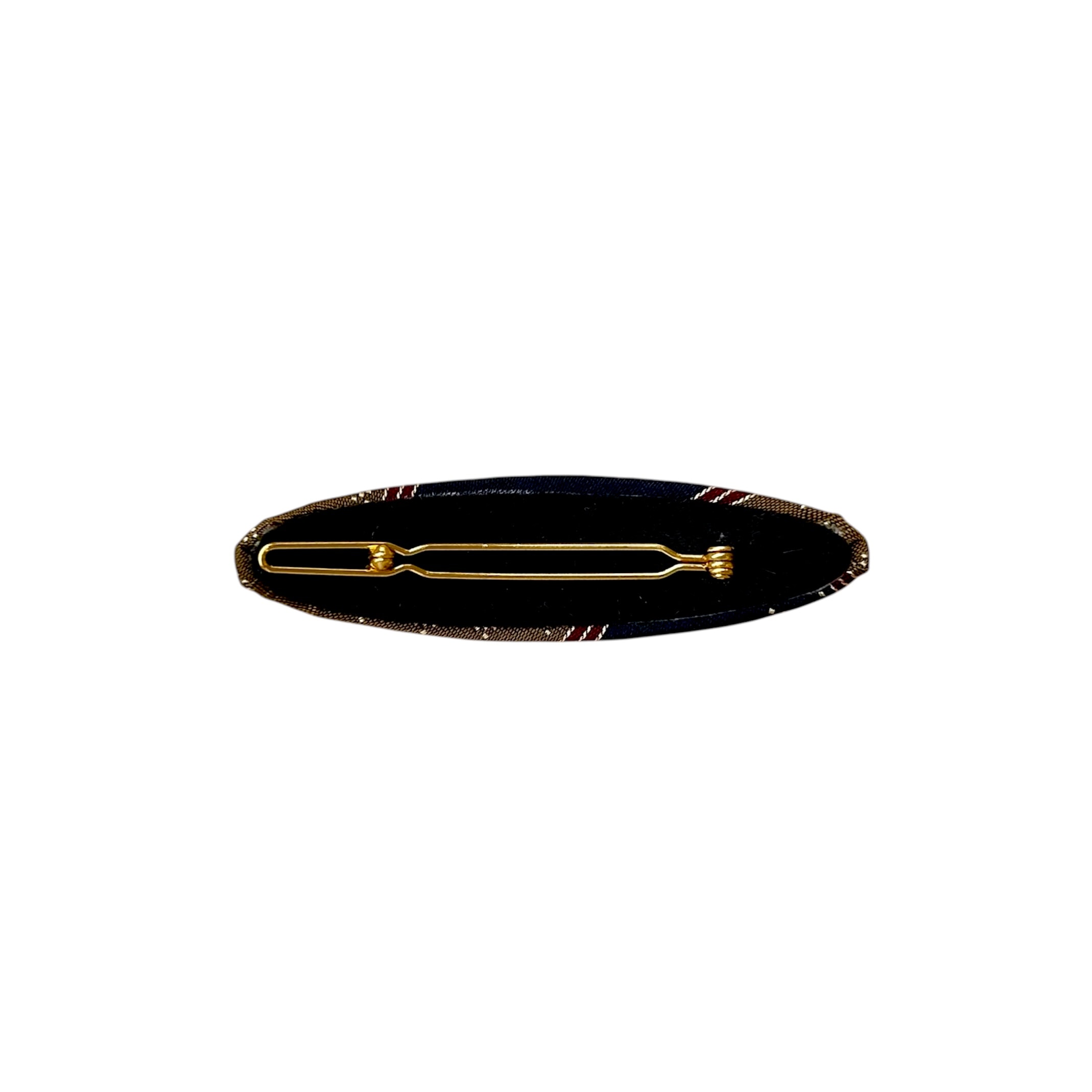 CHANEL cross & stripe oval hair clip