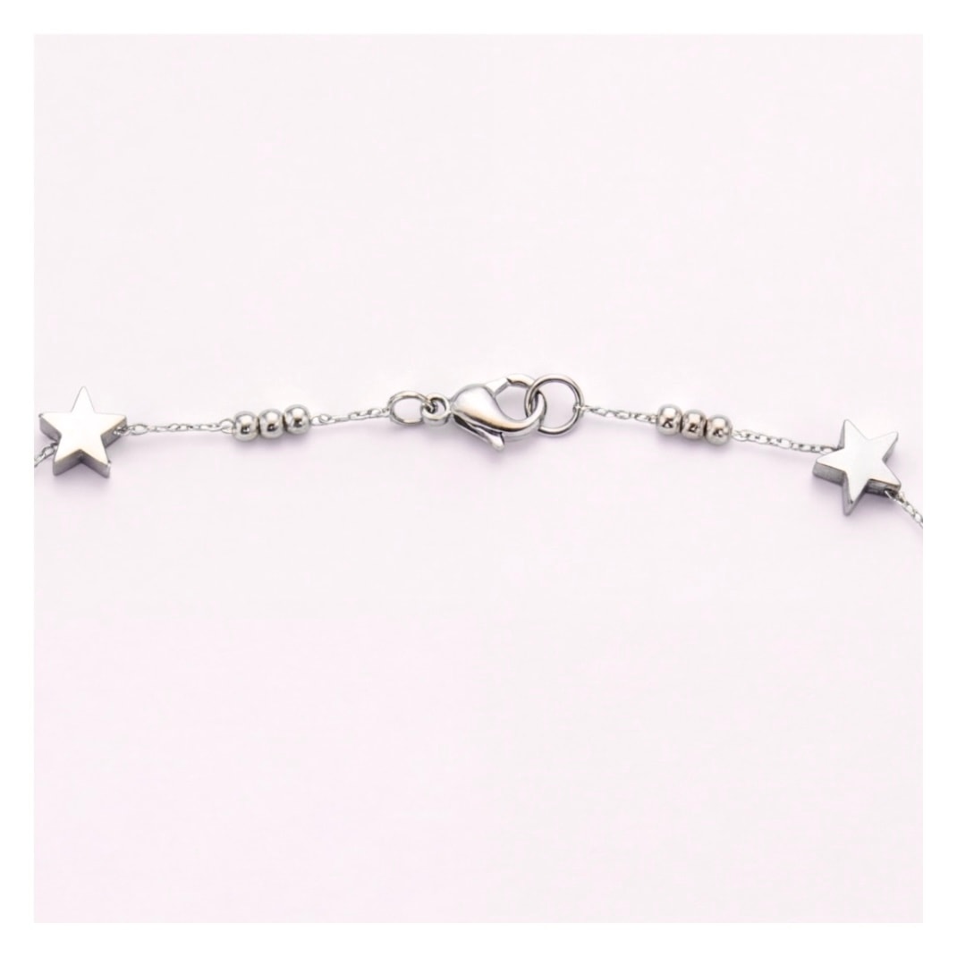 Midnight moon & star necklace -silver