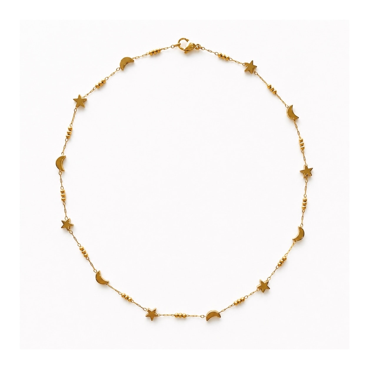 Midnight moon & star necklace -gold