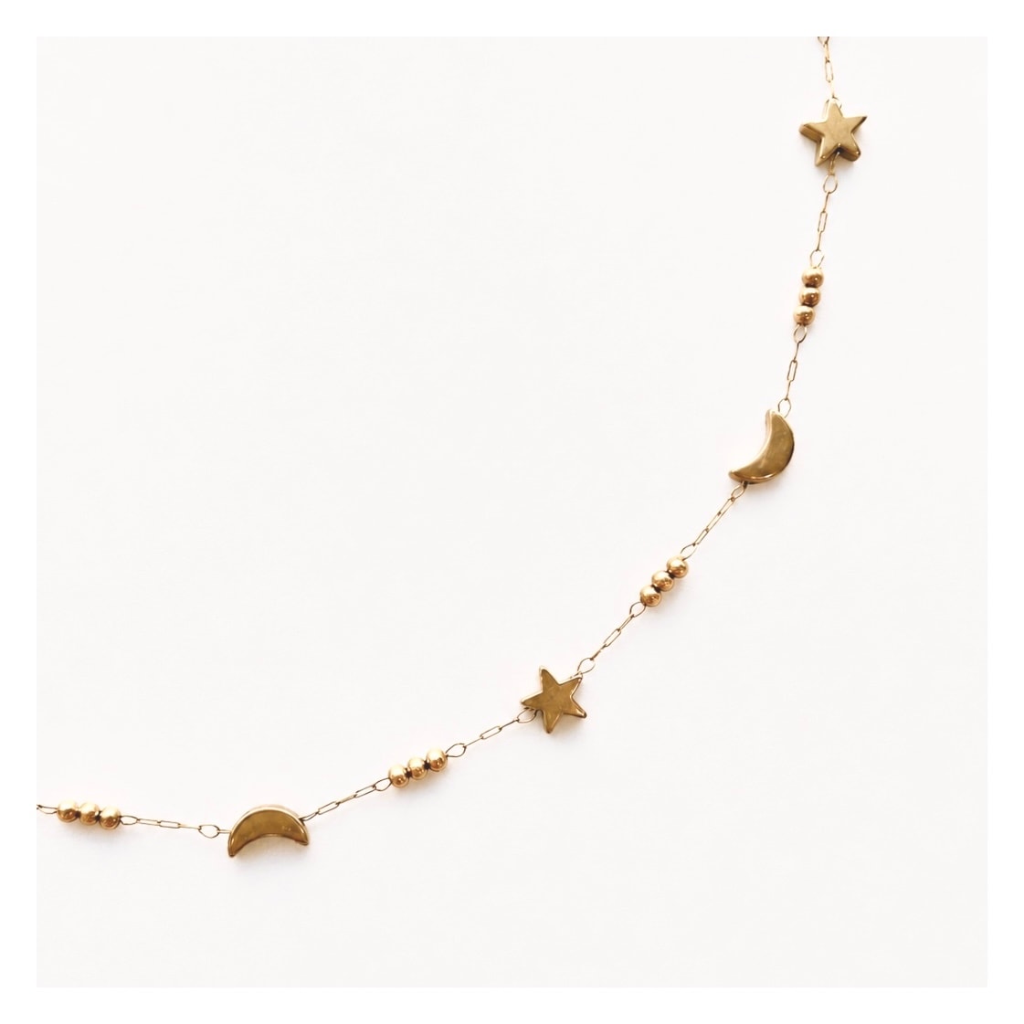 Midnight moon & star necklace -gold