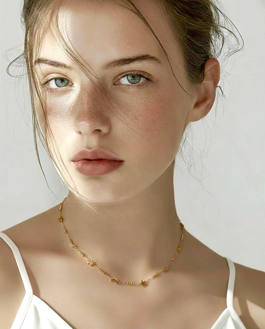 Midnight moon & star necklace -gold