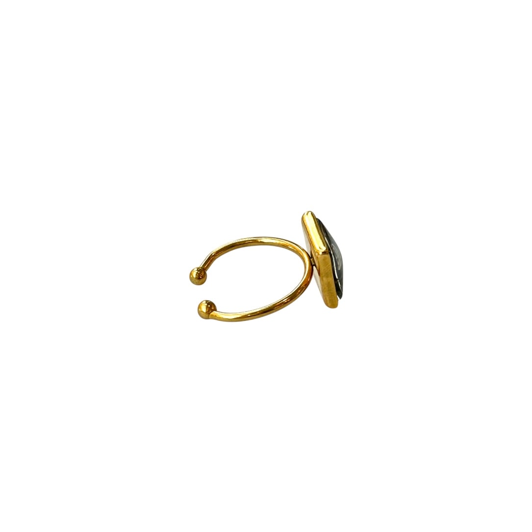 black tweed cc square ring